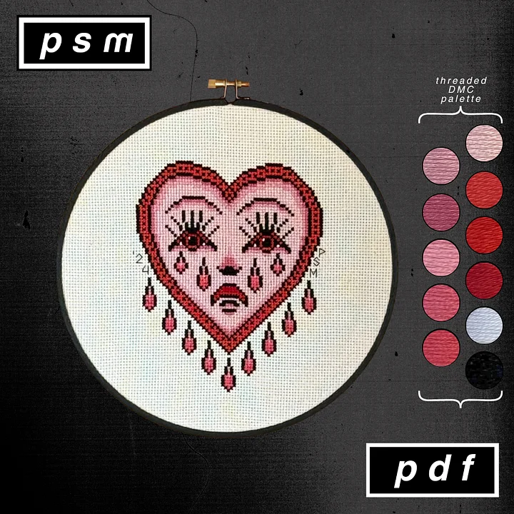 Bert Grimm Monochrome Pink Crying Heart Pattern product image (1)
