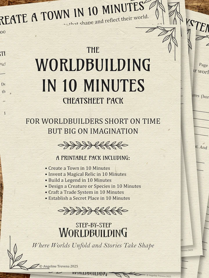 The Worldbuilding in 10 Minutes Cheatsheet Pack product image (1)