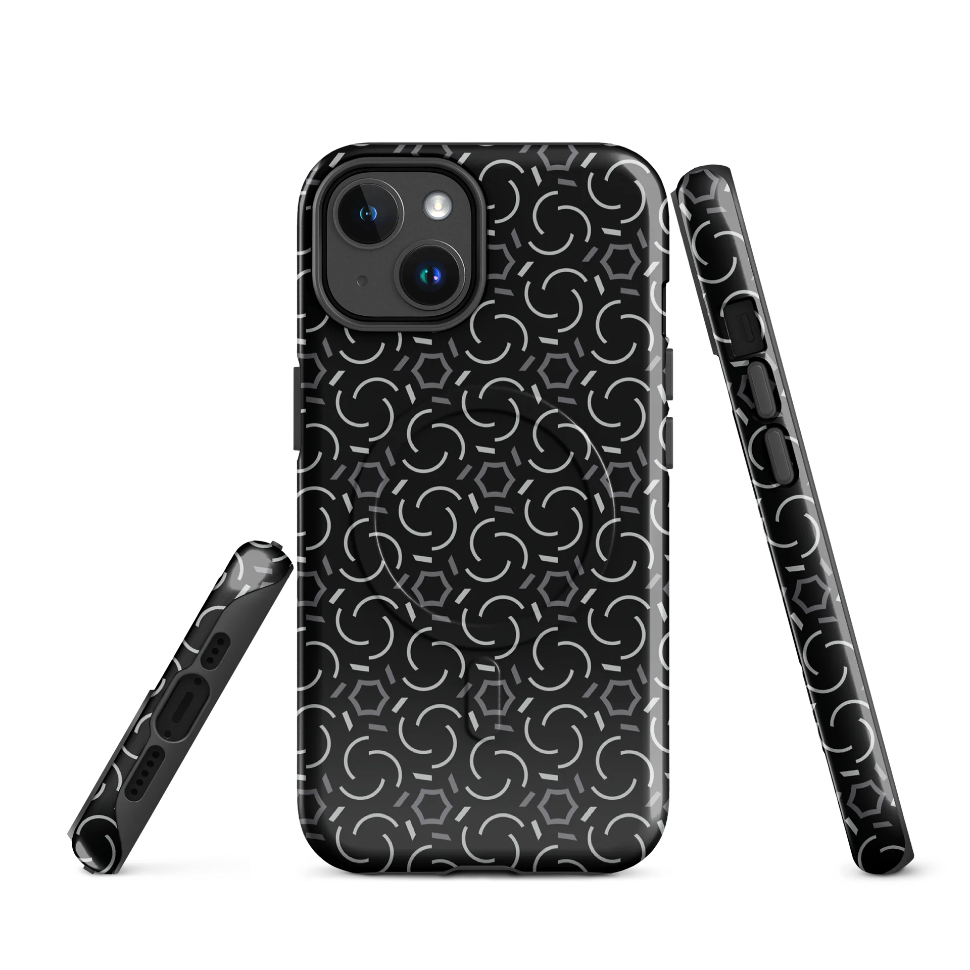 Smoke & Shadow iPhone 17 Tough MagSafe Case - Shockproof Dual-Layer Geometric Protective Cover product image (1)