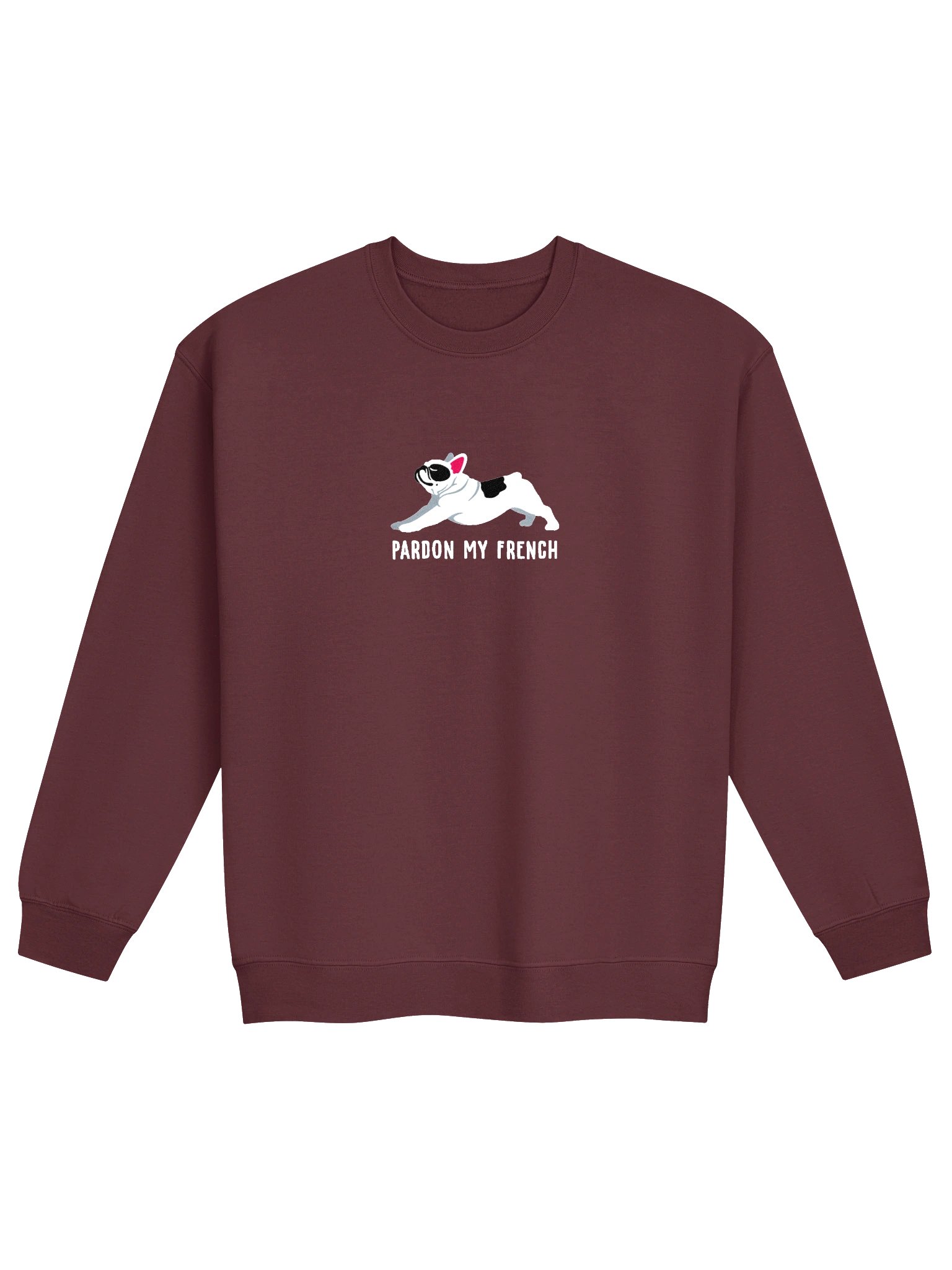 Pardon My French Sweatshirt (Embroidered) of a French Bulldog(Pied Black) product image (4)