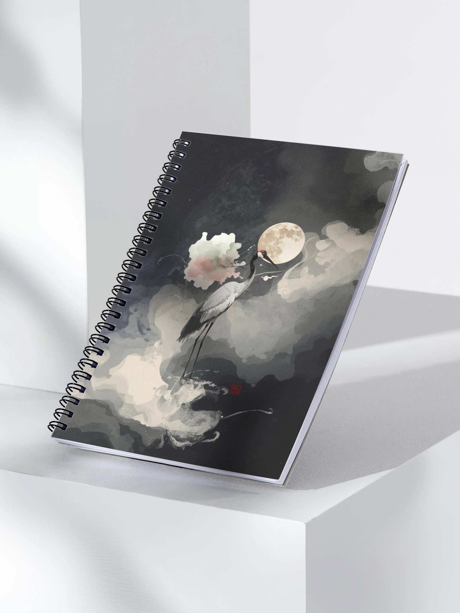 Moonlit Crane Spiral Notebook product image (3)