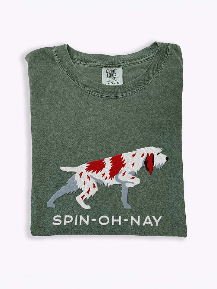 Spin-Oh-Nay T-Shirt(Embroidered) of a Spinone Italiano(Liver & White) product image (1)