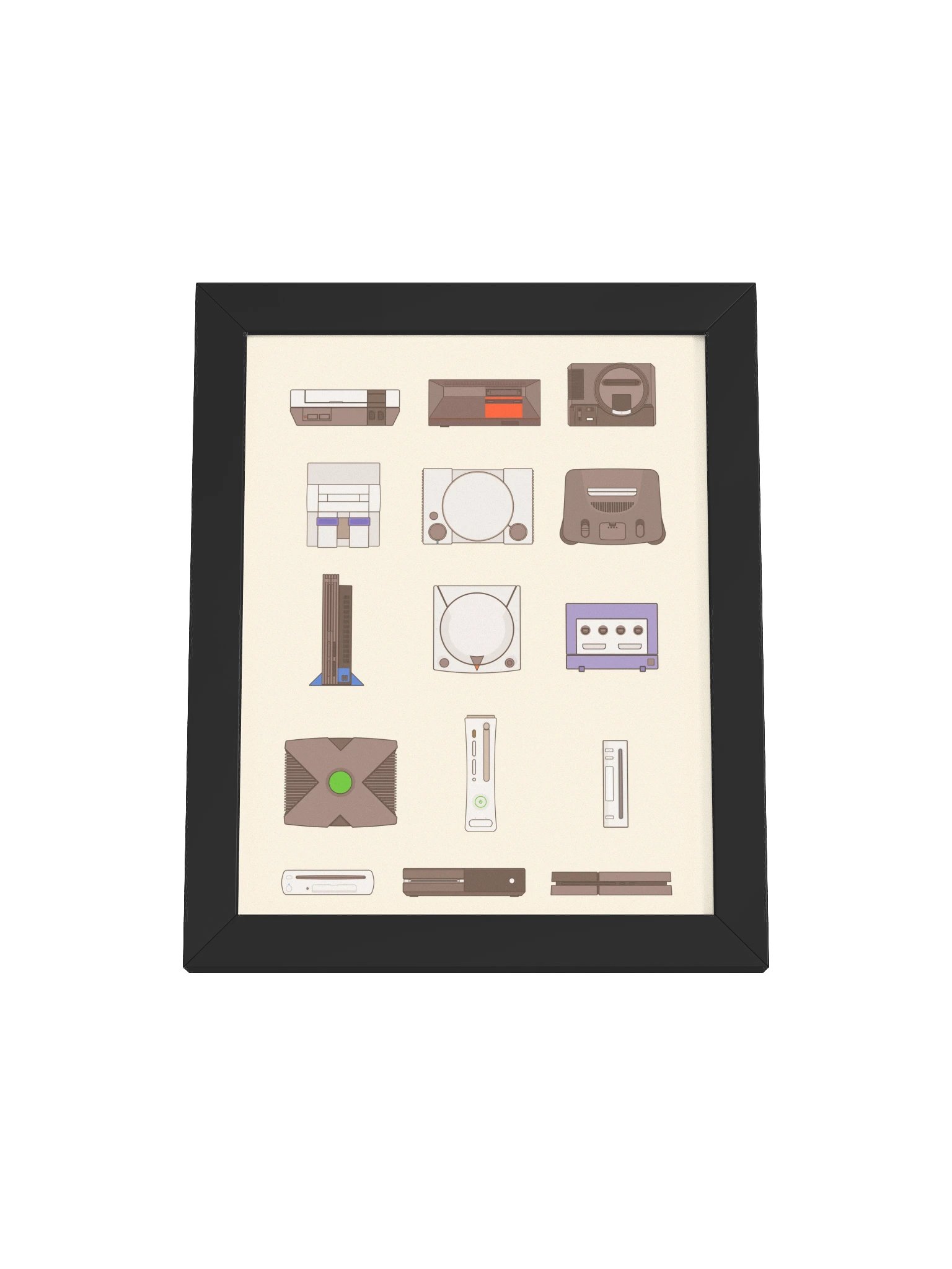 Retro Consoles (Beige) | Framed product image (1)
