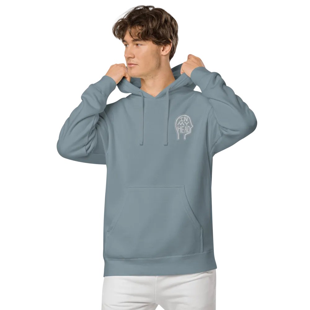 In My Head (L.C. grey bubble design 2) embroidered pigment hoodie product image (6)