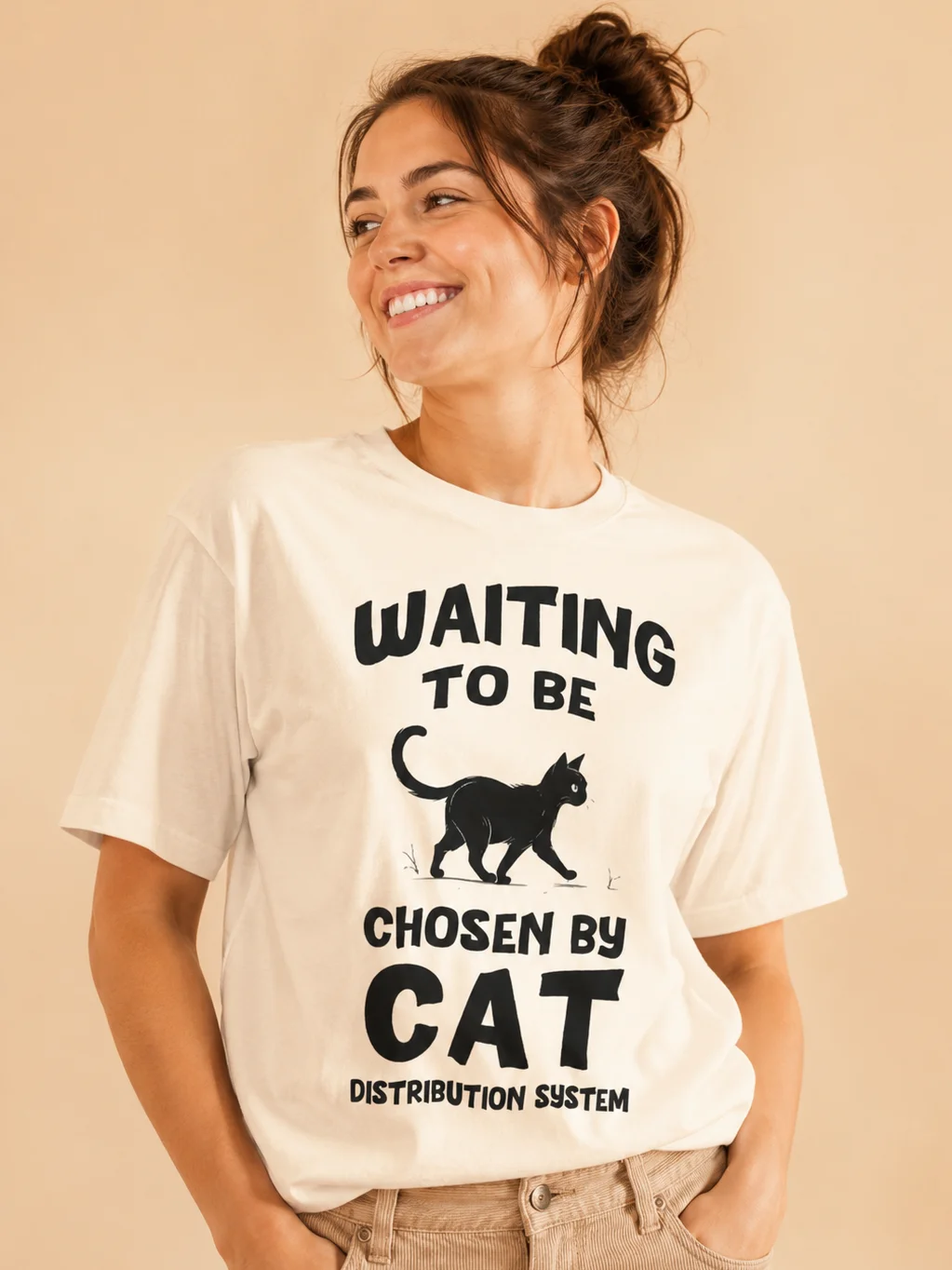 Waiting To Be Chosen By Cat T-Shirt | Funny Cat Distribution System Shirt for Cat Lovers product image (1)