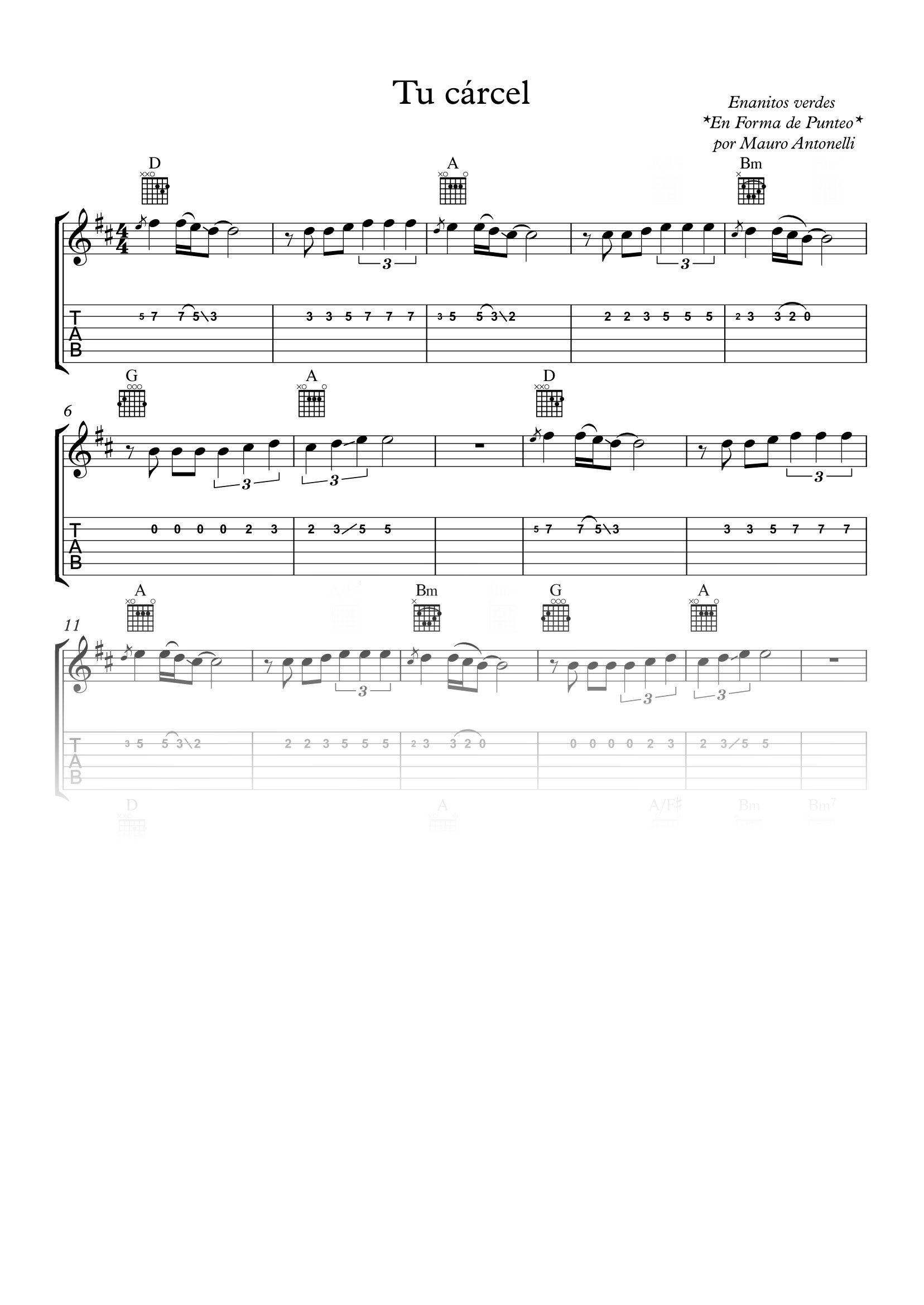 Tu cárcel- Partitura + Tab + Acordes + Pista product image (1)