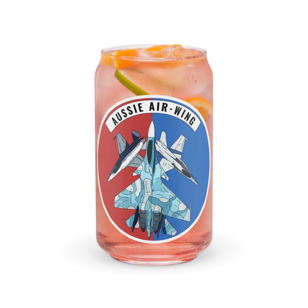 Aussie Air-Wing Wide logo Can-Shaped Glass product image (7)