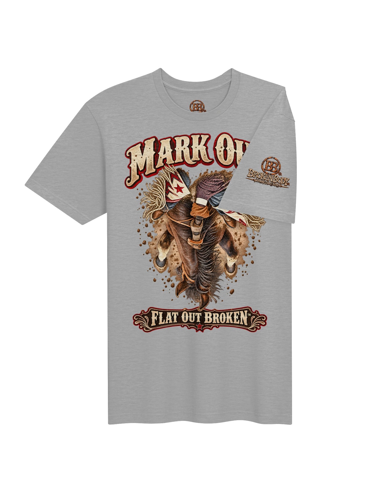 Bareback Bronc Riding Shirt — Mark Out Rodeo Tee | Broken Roughstock™ product image (6)