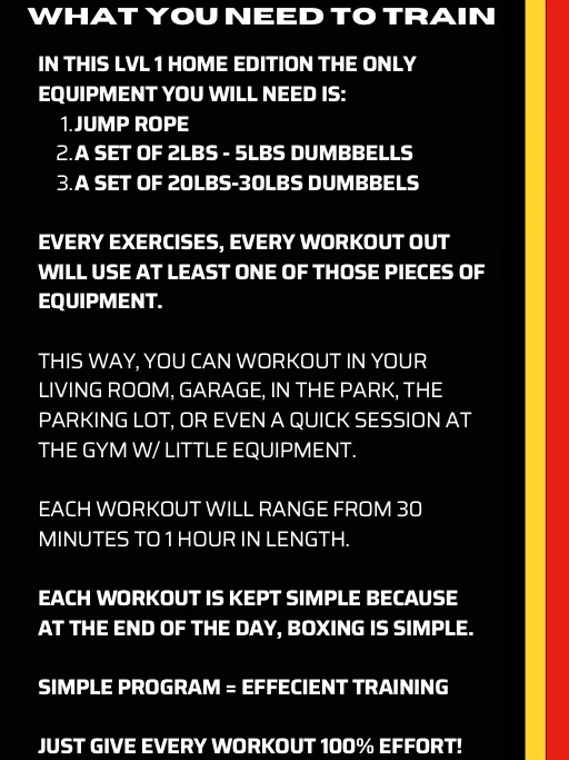 RBT: Basic Boxing Training 6 Week Program Lvl 1 (Home Edition) product image (2)