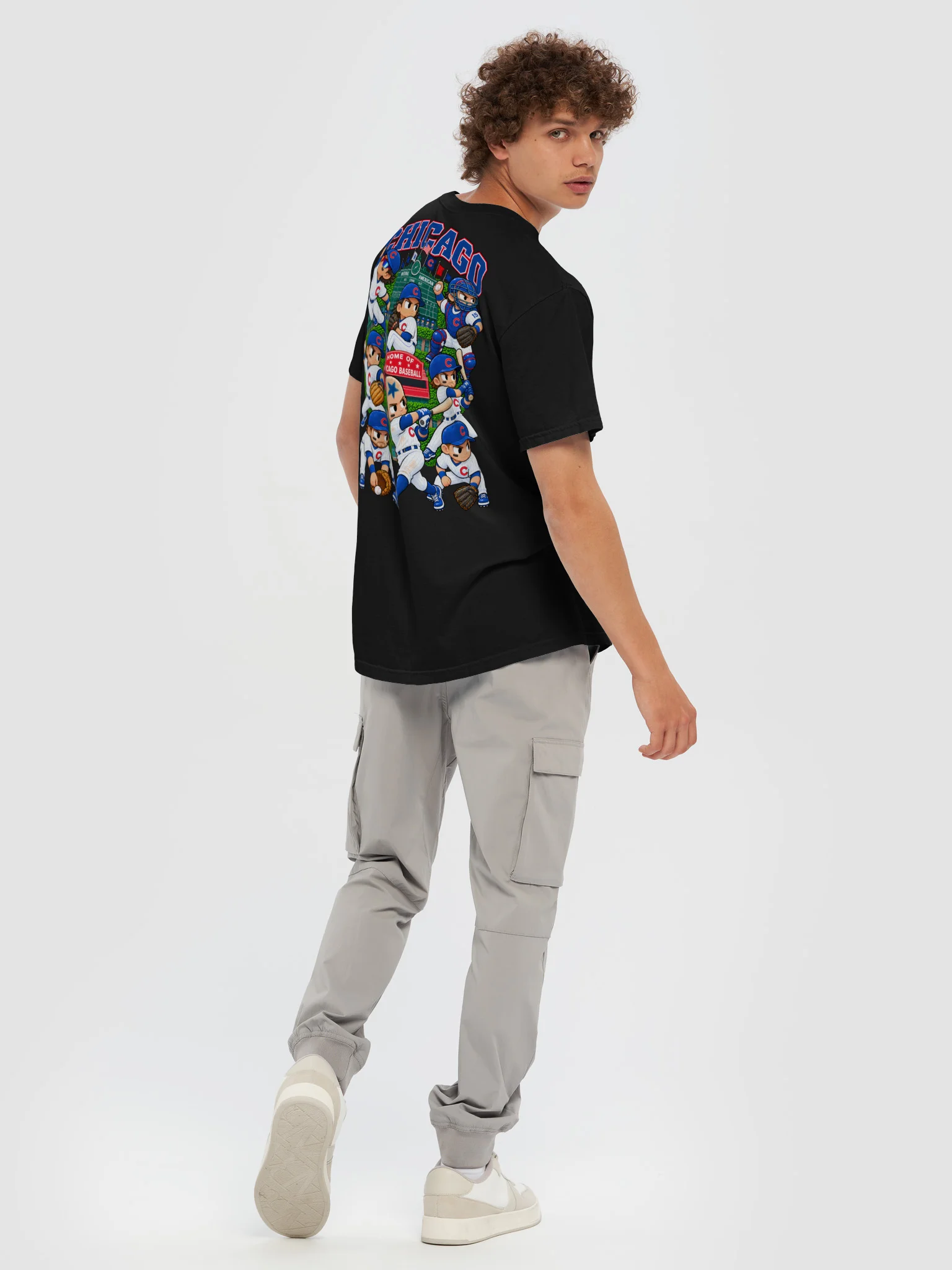 Chicago Northside Baseball 2026 Animated Player Back Print T-Shirt product image (8)