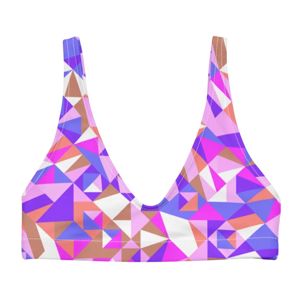 Colorful Vector Patterns Design Padded Bikini Top - v5 product image (3)