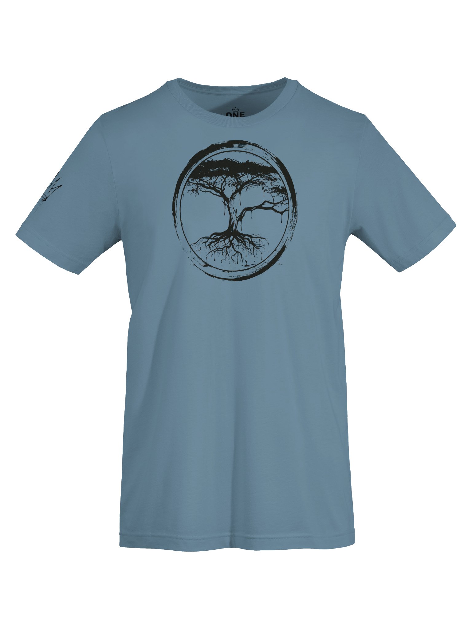 ONE KING Rooted IV Premium T-Shirt with sleeve logo black print product image (2)