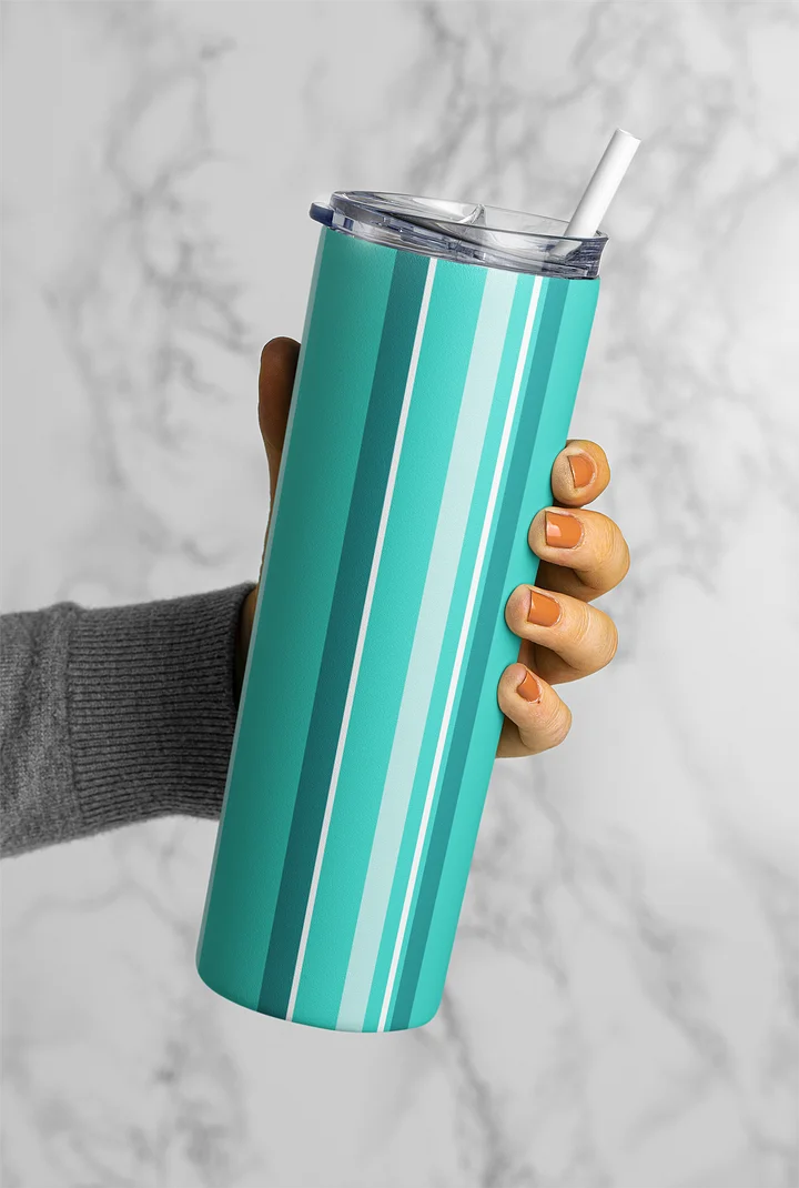 Party Time! Teal Stripe 20 oz Tumbler product image (1)