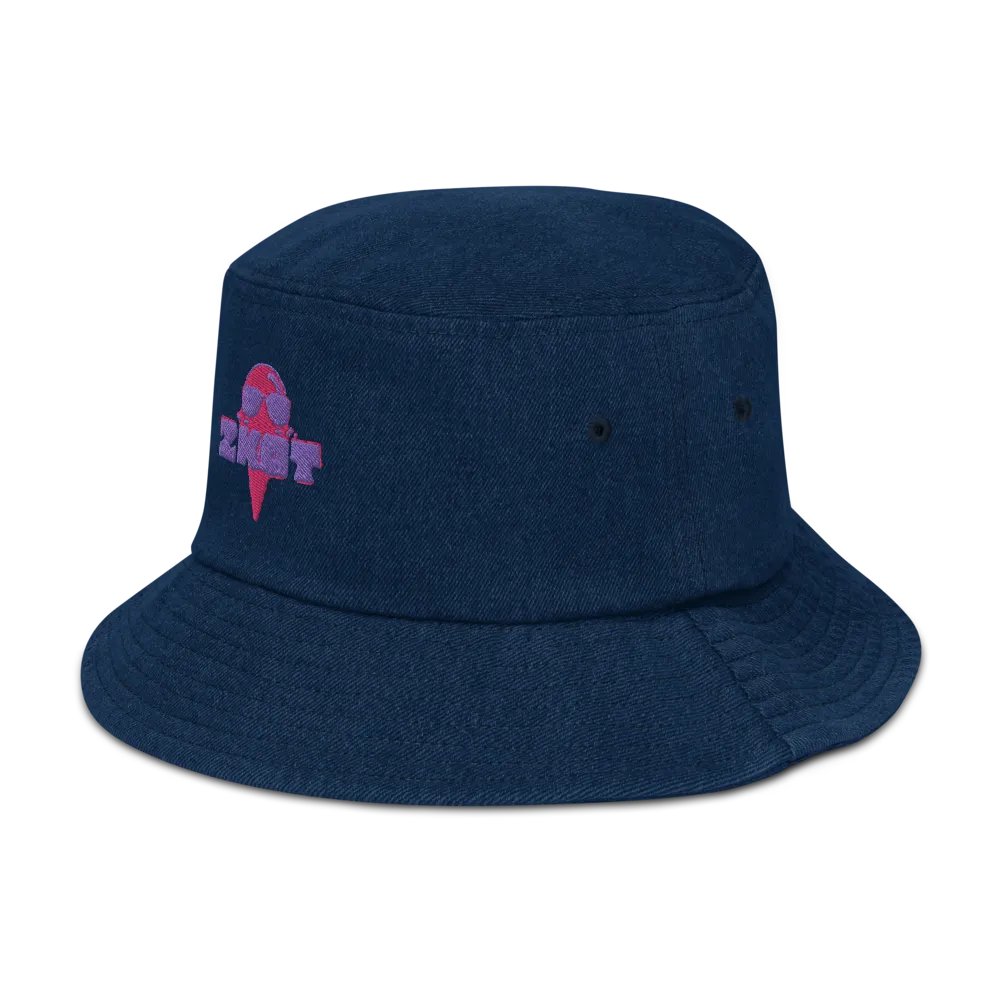 Pink Logo ZKOT Denim Bucket Hat - Show your Support with Style - Headwear - 100% Cotton product image (4)