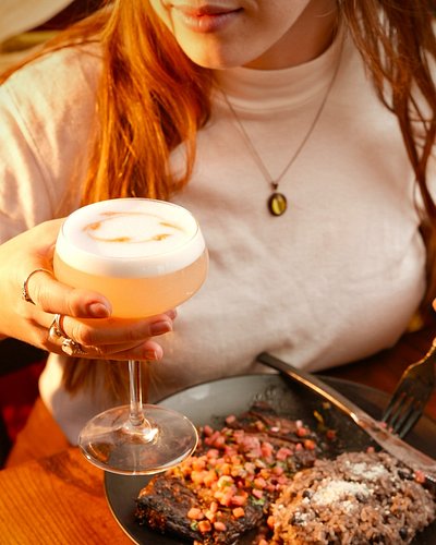 Both Peru and Chile Claim Pisco and the Pisco Sour!
Our Pisco Sour is made with Peruvian Capurro Pisco, Fresh Lime, Pasteuriz...