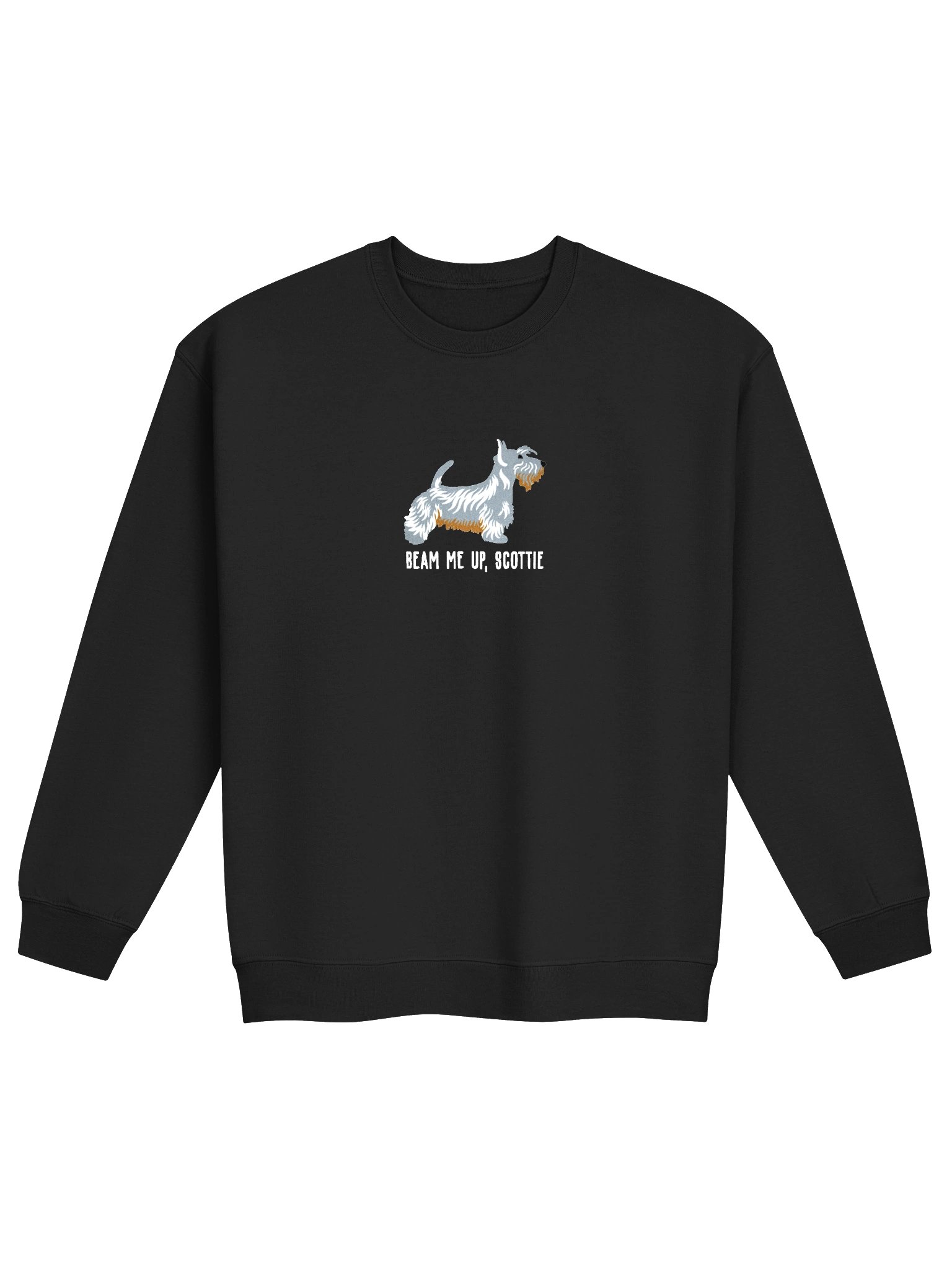 Beam Me Up, Scottie Sweatshirt(Embroidered) of a Scottish Terrier(Gray) product image (4)