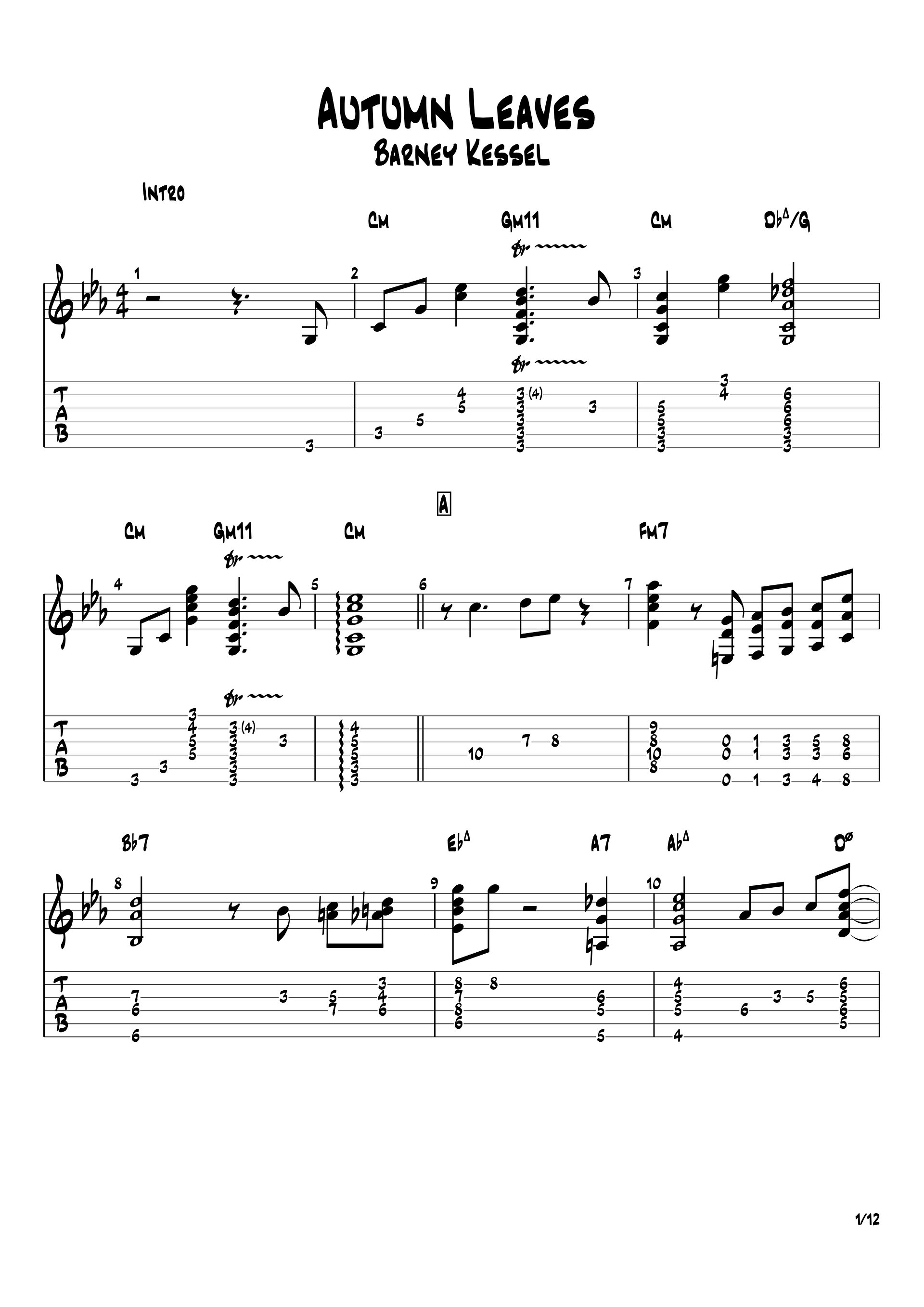 [Transcription PDF] Autumn Leaves - Barney Kessel product image (2)