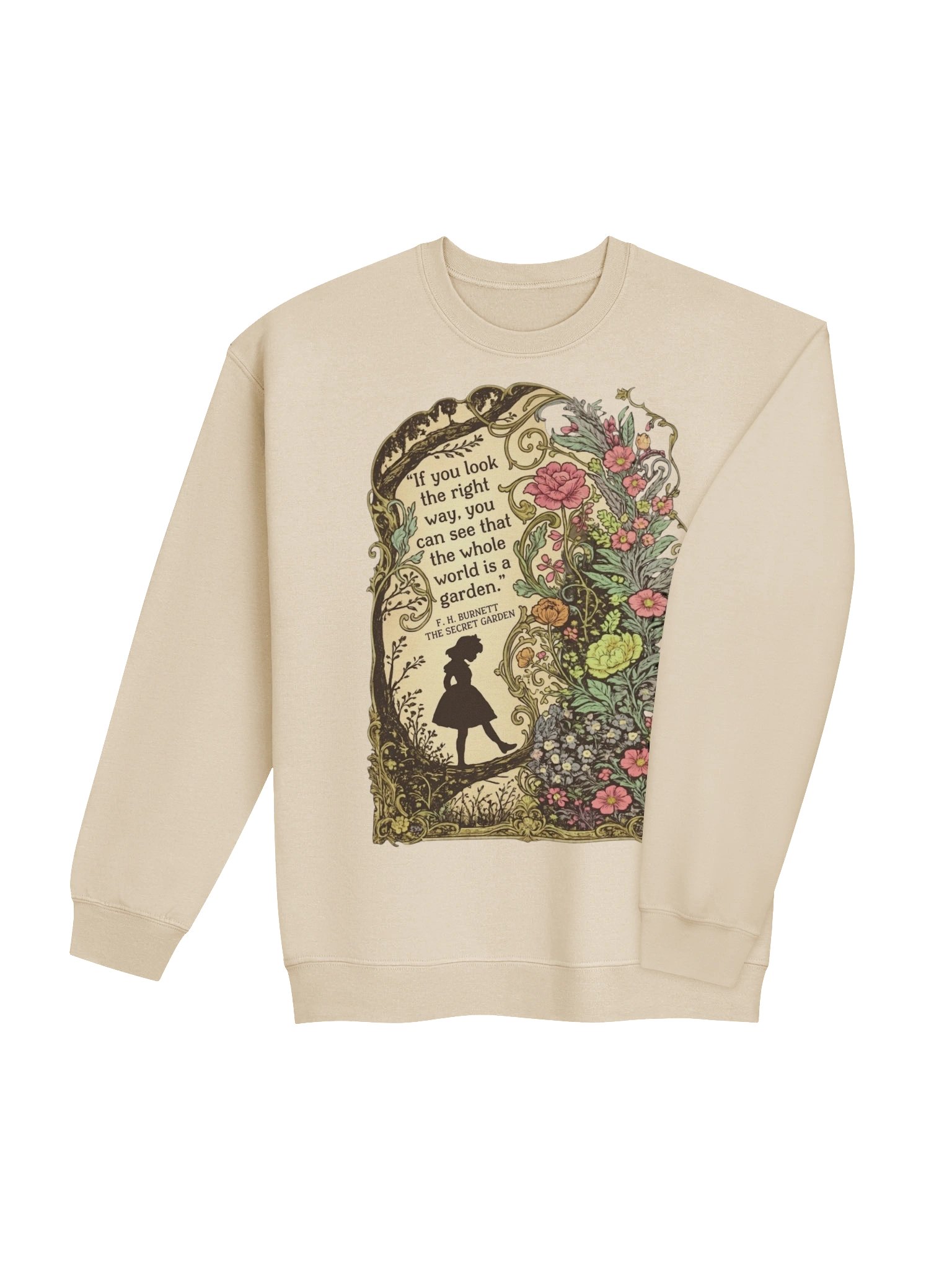 The Secret Garden Quote Crewneck, Floral Literary Sweatshirt product image (5)