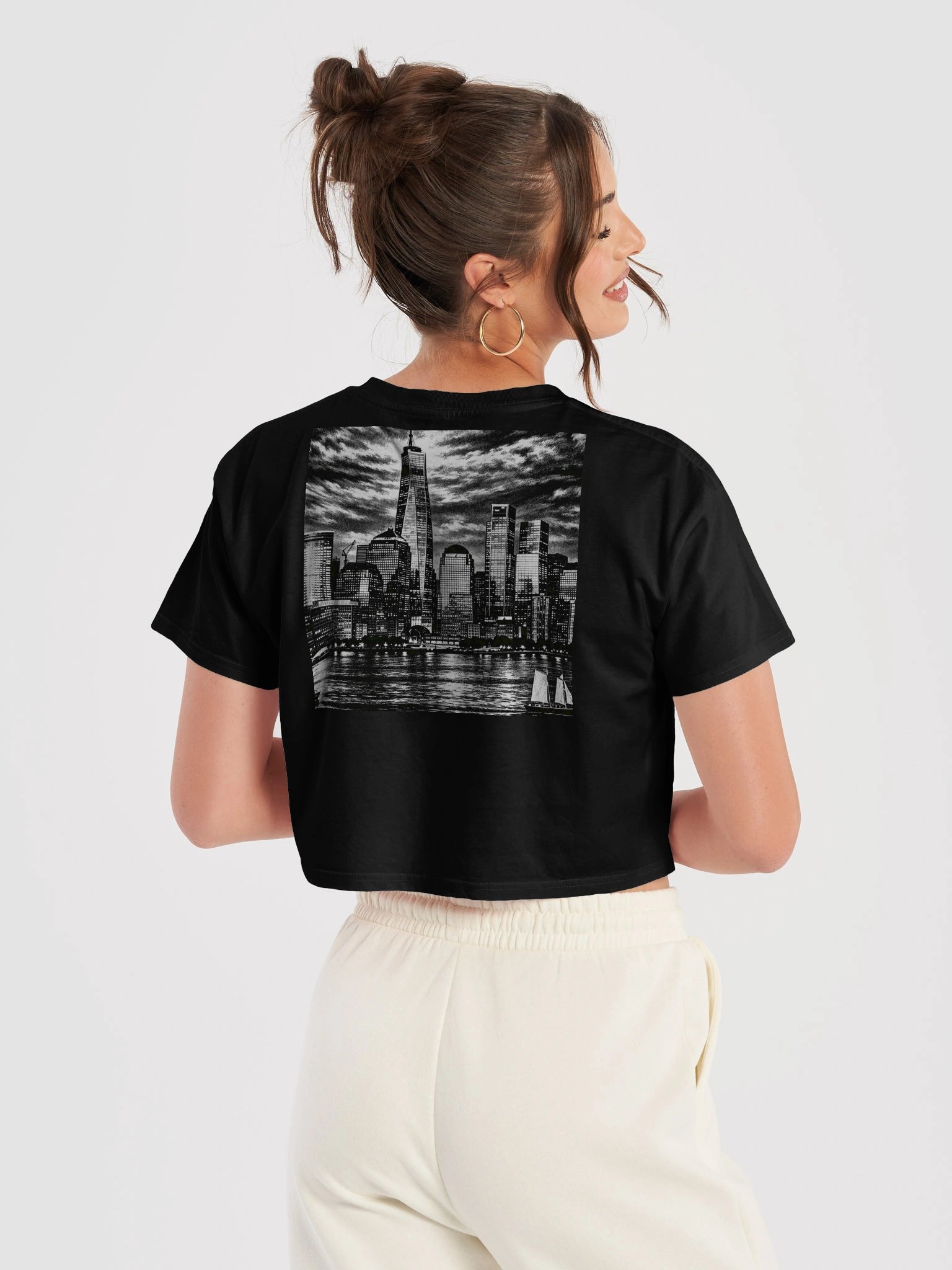 Midnight Skyline Women's Crop Top (black) product image (6)
