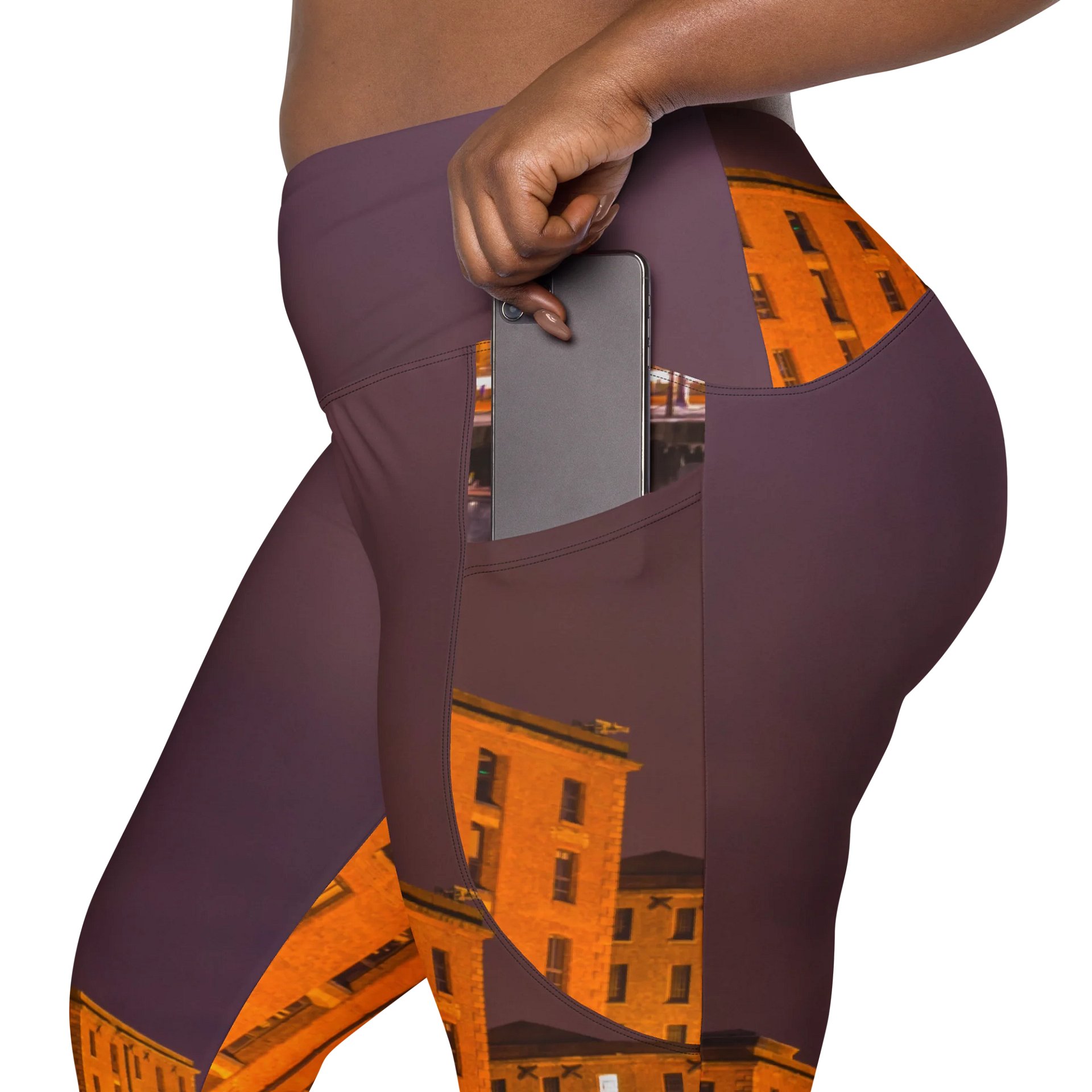 'Somewhere in the City' Crossover Leggings with Pockets product image (8)