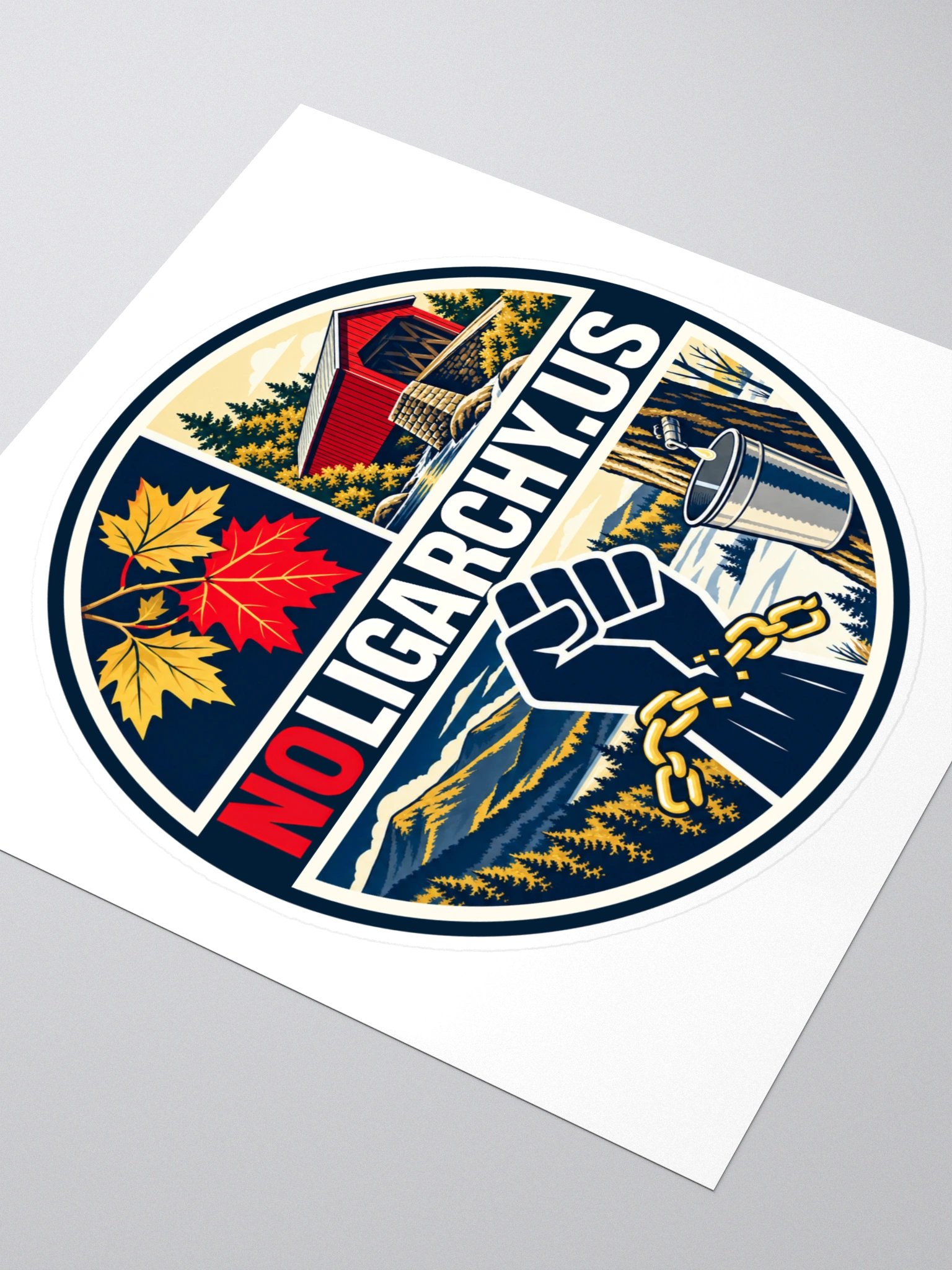 Vermont NOLIGARCHY.US sticker product image (3)