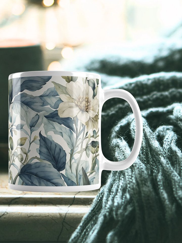 BEAUTIFUL IVORY FLORAL WITH LUSH FOLIAGE MUG product image (1)