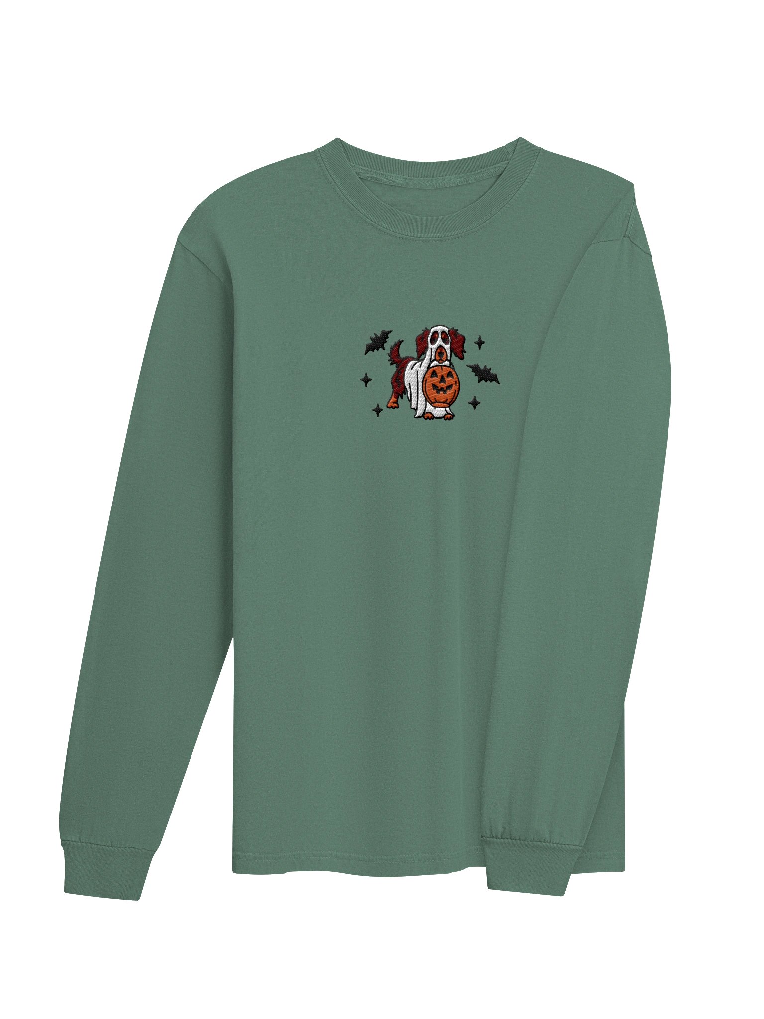 Halloween Longhaired Dachshund(Red & Tan) Embroidered Long-sleeved T-Shirt product image (7)