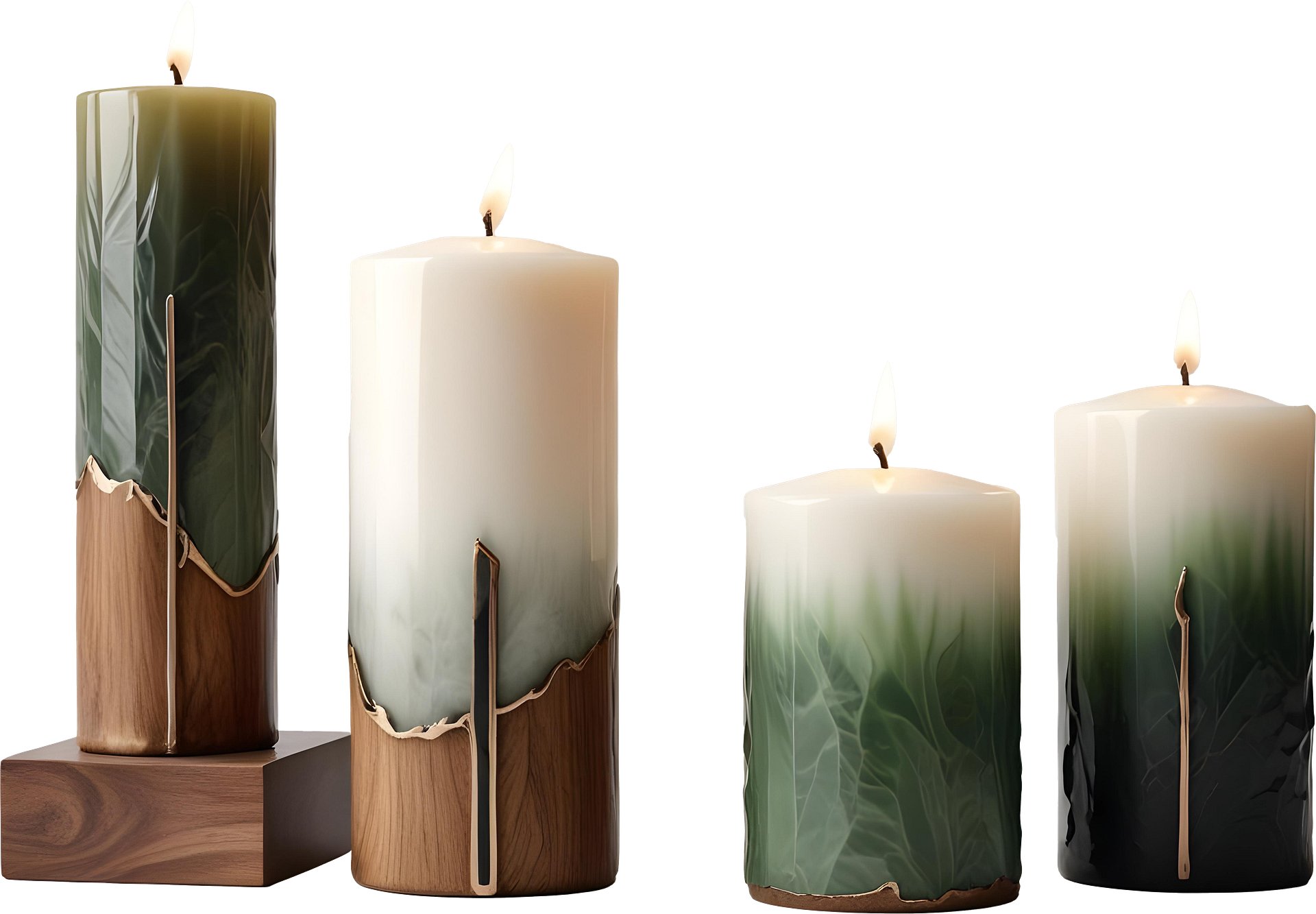 Luxe Botanique – Verdant Serenity Candle Set PNG product image (1)