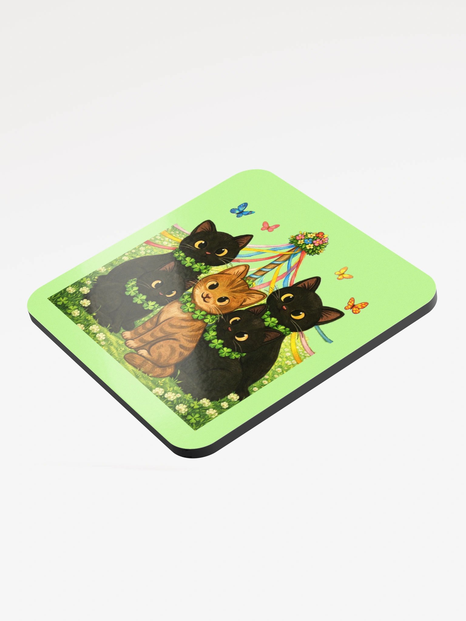 Cat brigade spring Cork Coaster product image (3)