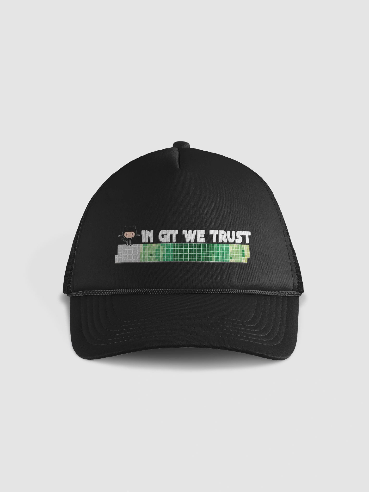 Git Commit Heatmap – In Git we trust Trucker Cap product image (1)