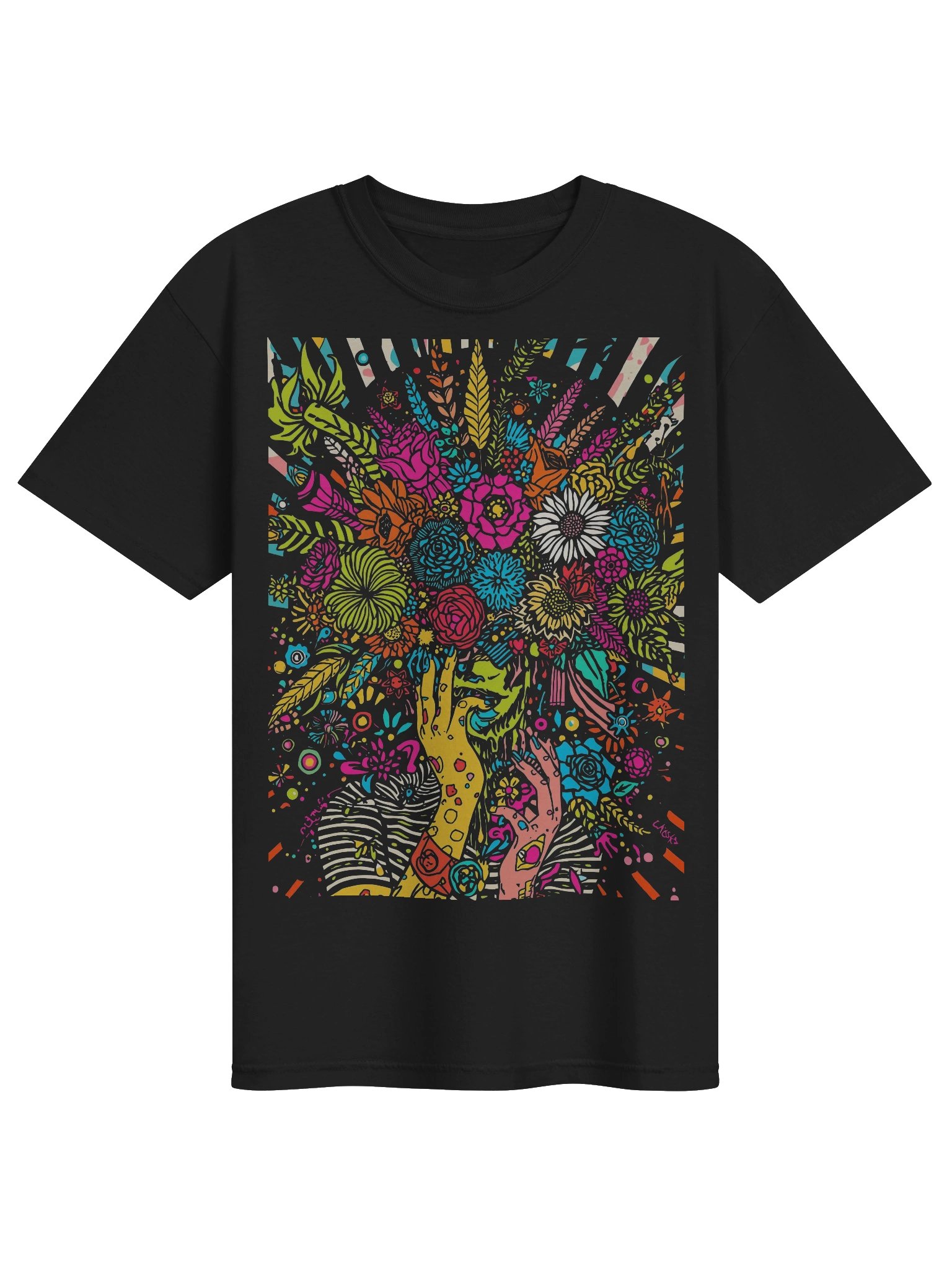 Neon Bouquet Hands Heavyweight Tee product image (1)