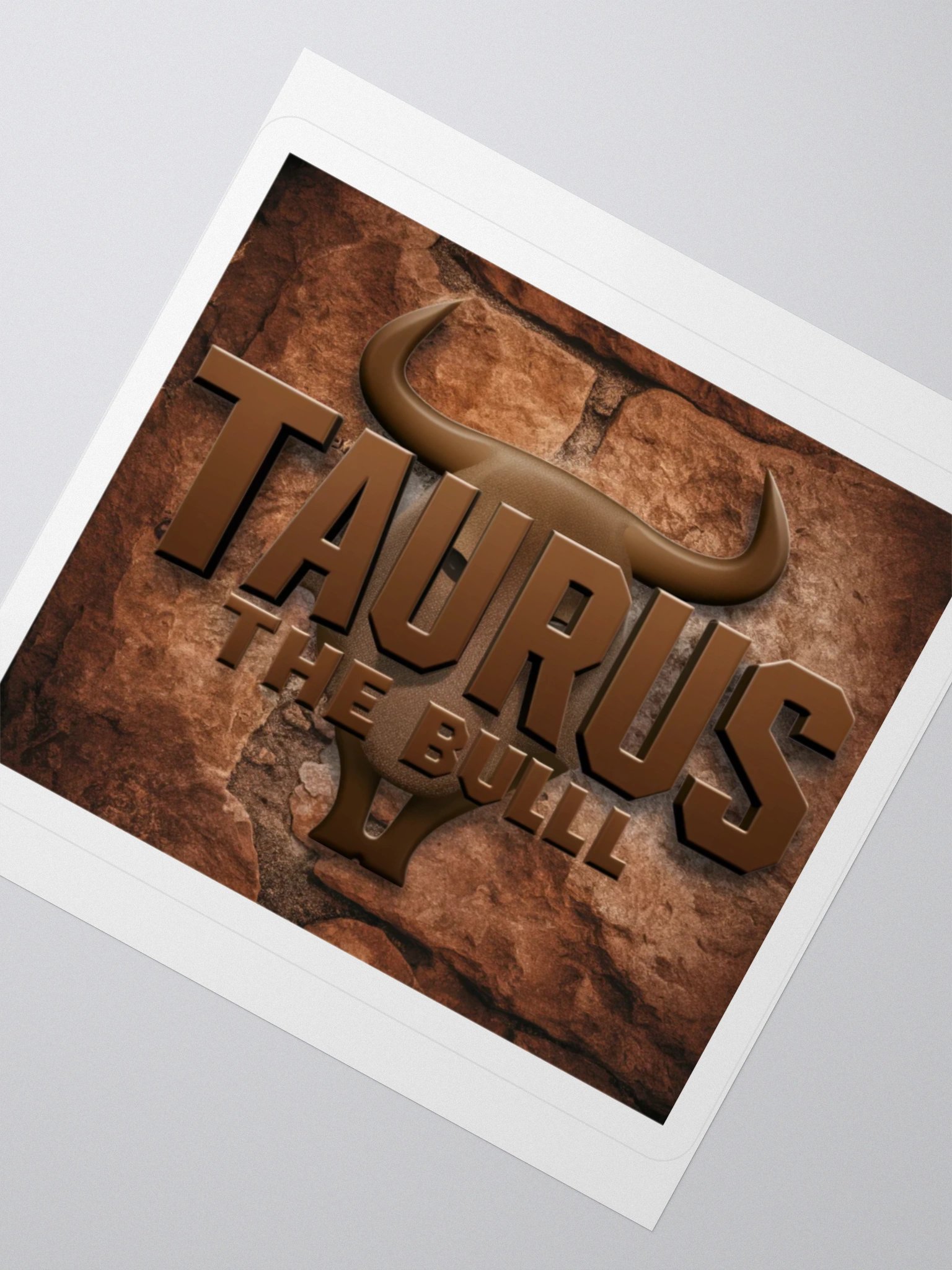 Taurus Zodiac Sticker - Bull Horns on Stone - Durable Vinyl product image (6)