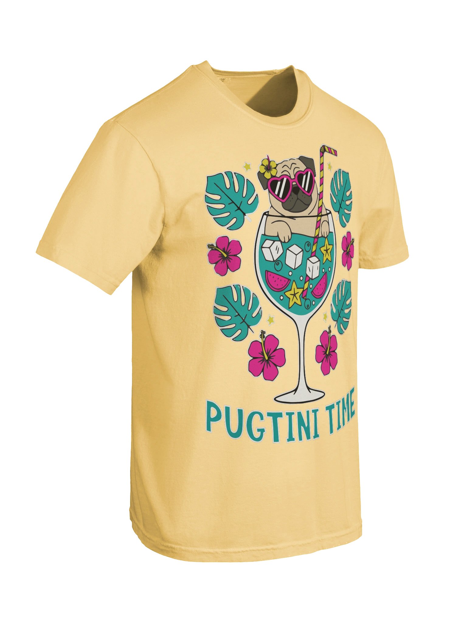 PUGTINI TIME — Pug Cocktail Graphic Tee product image (8)