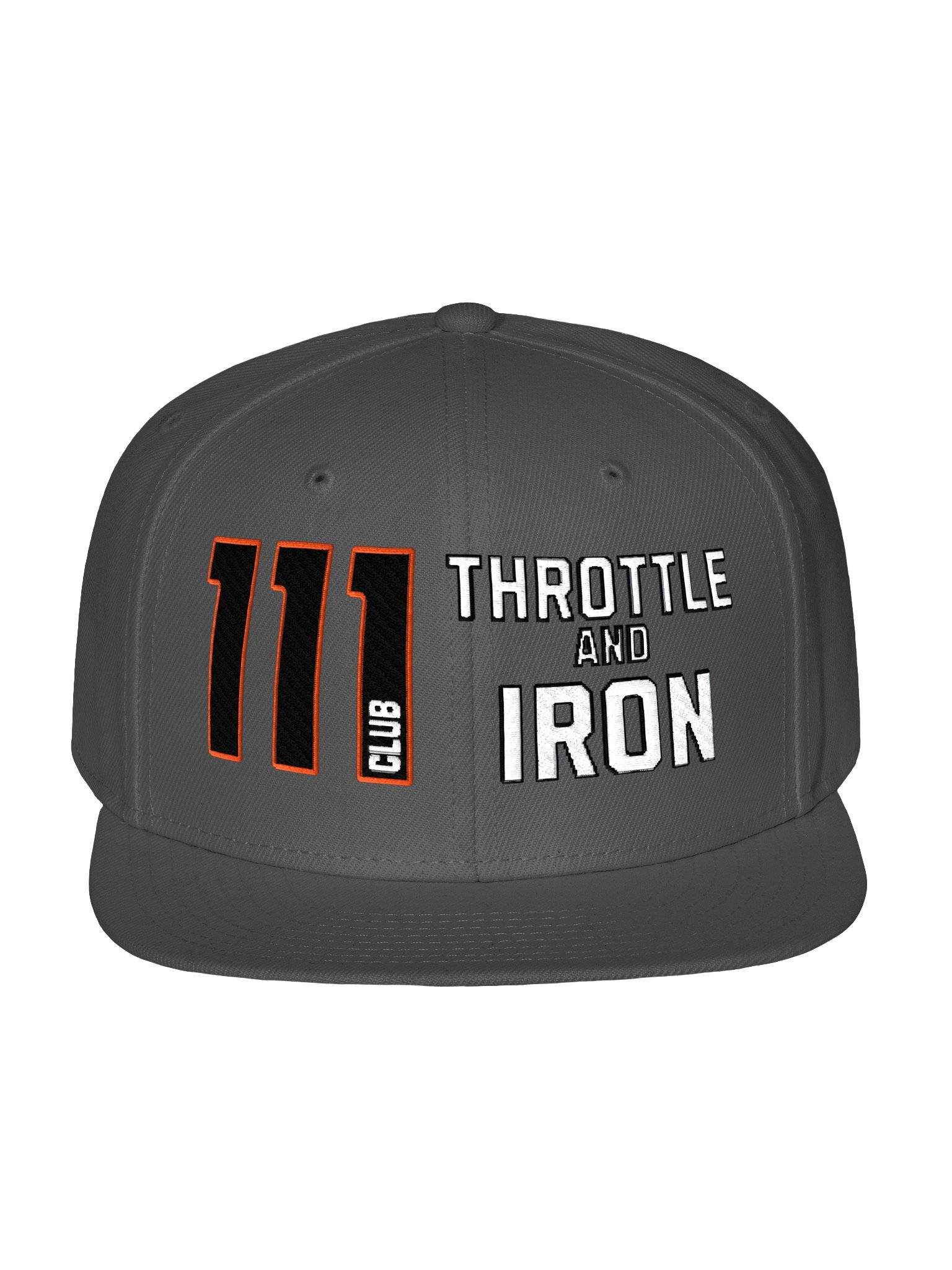 111 Club Throttle & Iron Snapback Cap — Orange Outline Edition product image (1)