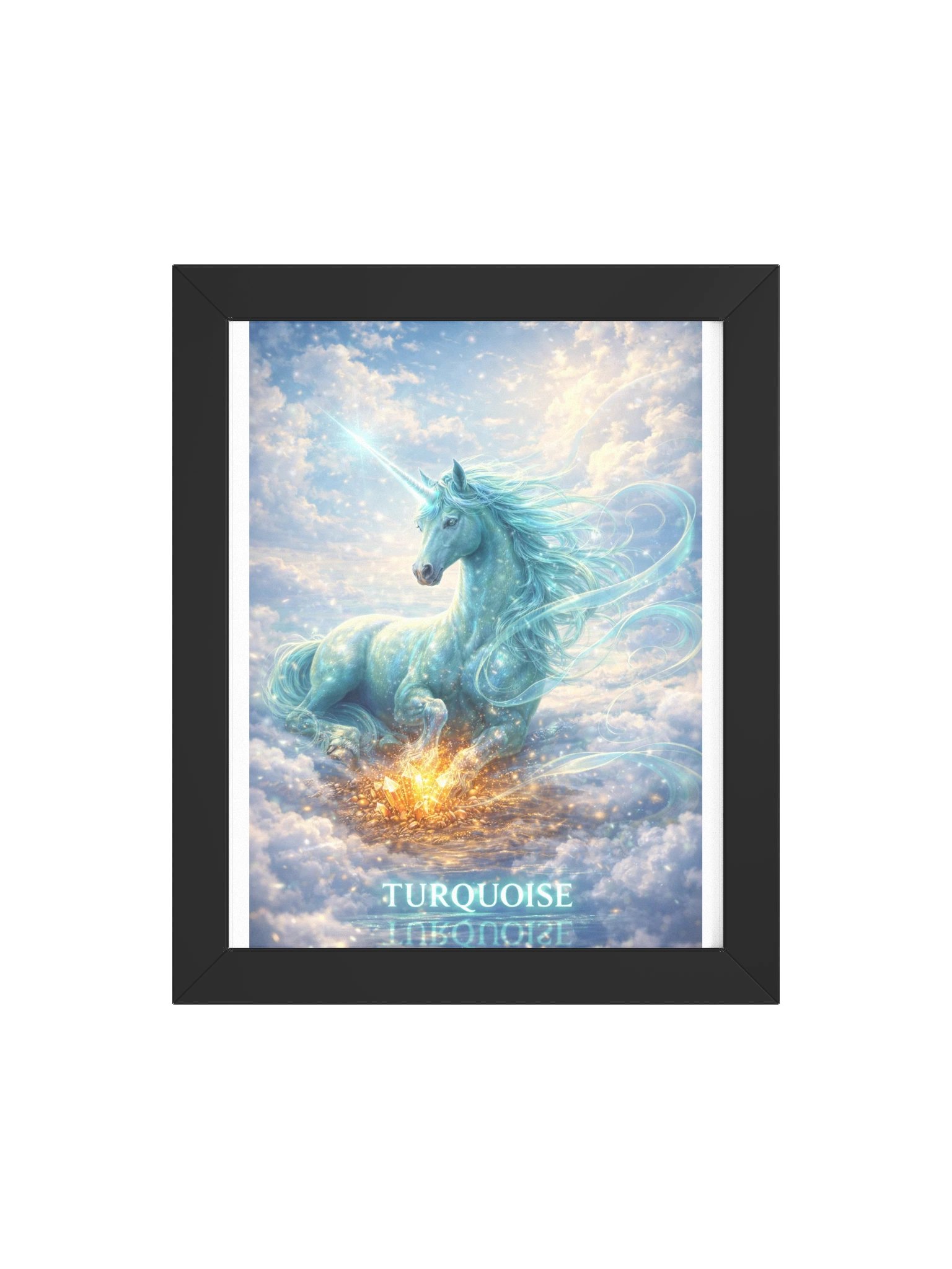 Turquoise Unicorn Framed Poster product image (106)