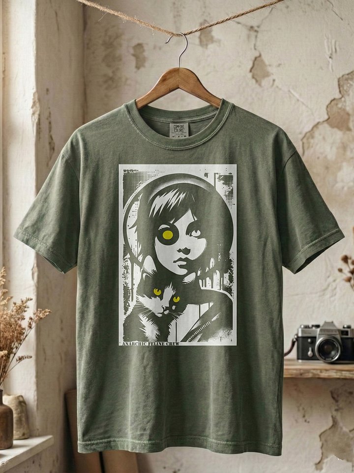 "Anarchic Feline Crew" // Heavyweight Tee (Double Sided Print) product image (1)