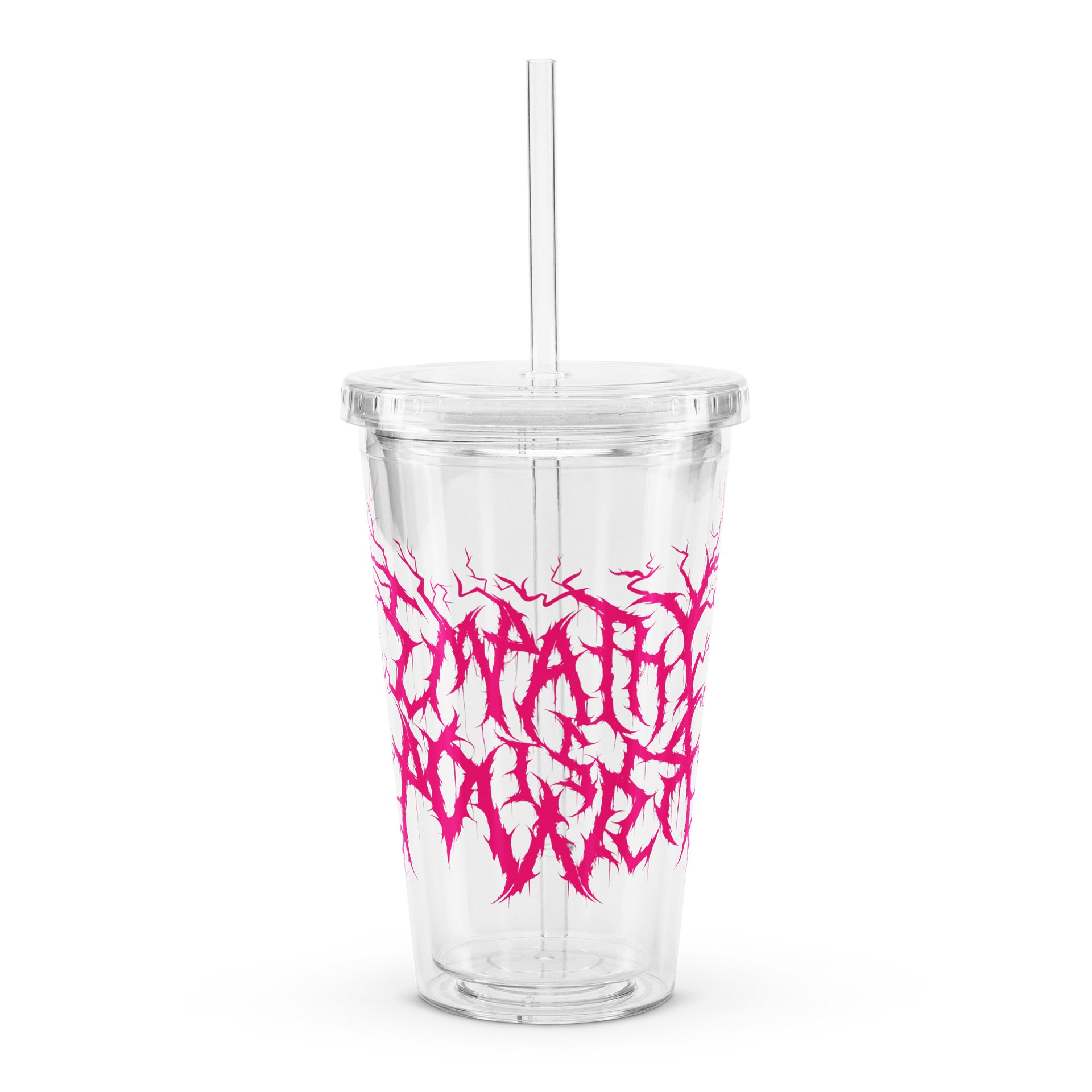 *NEW!* EIP Double Walled Clear Plastic Tumbler (16 oz) HOT PINK product image (1)
