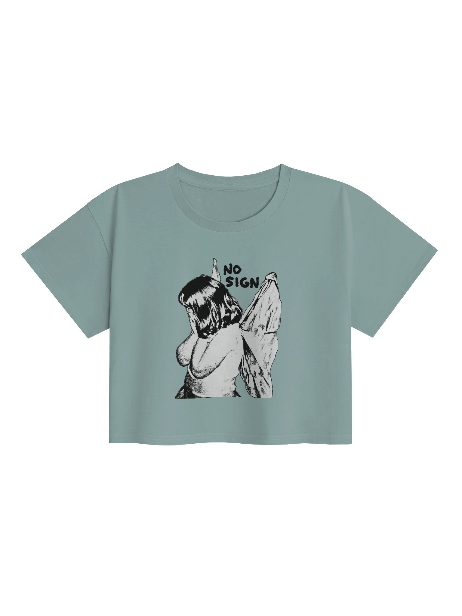 "NO SIGN" printed women's cropped t-shirt product image (6)