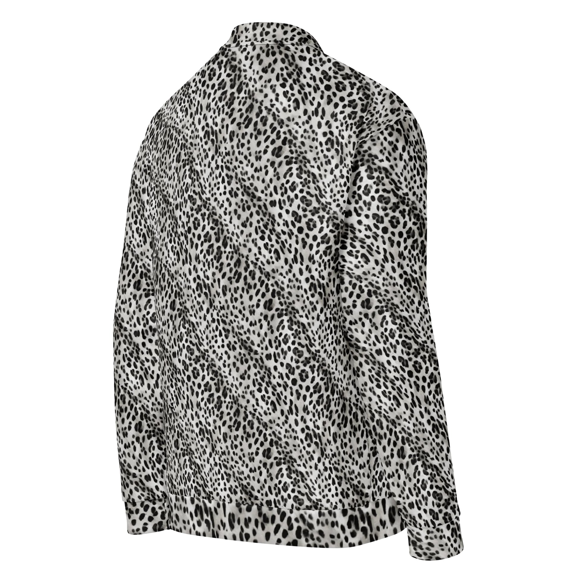 Grey Leopard Bomber Jacket product image (4)