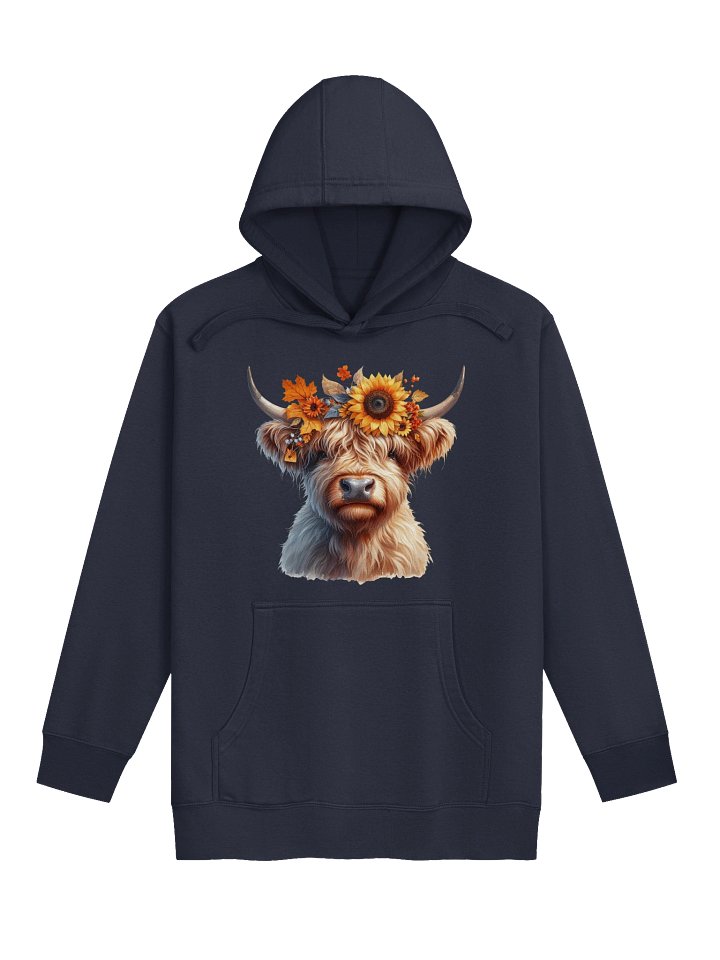 Highland Cow Floral Crown Premium Hoodie product image (1)
