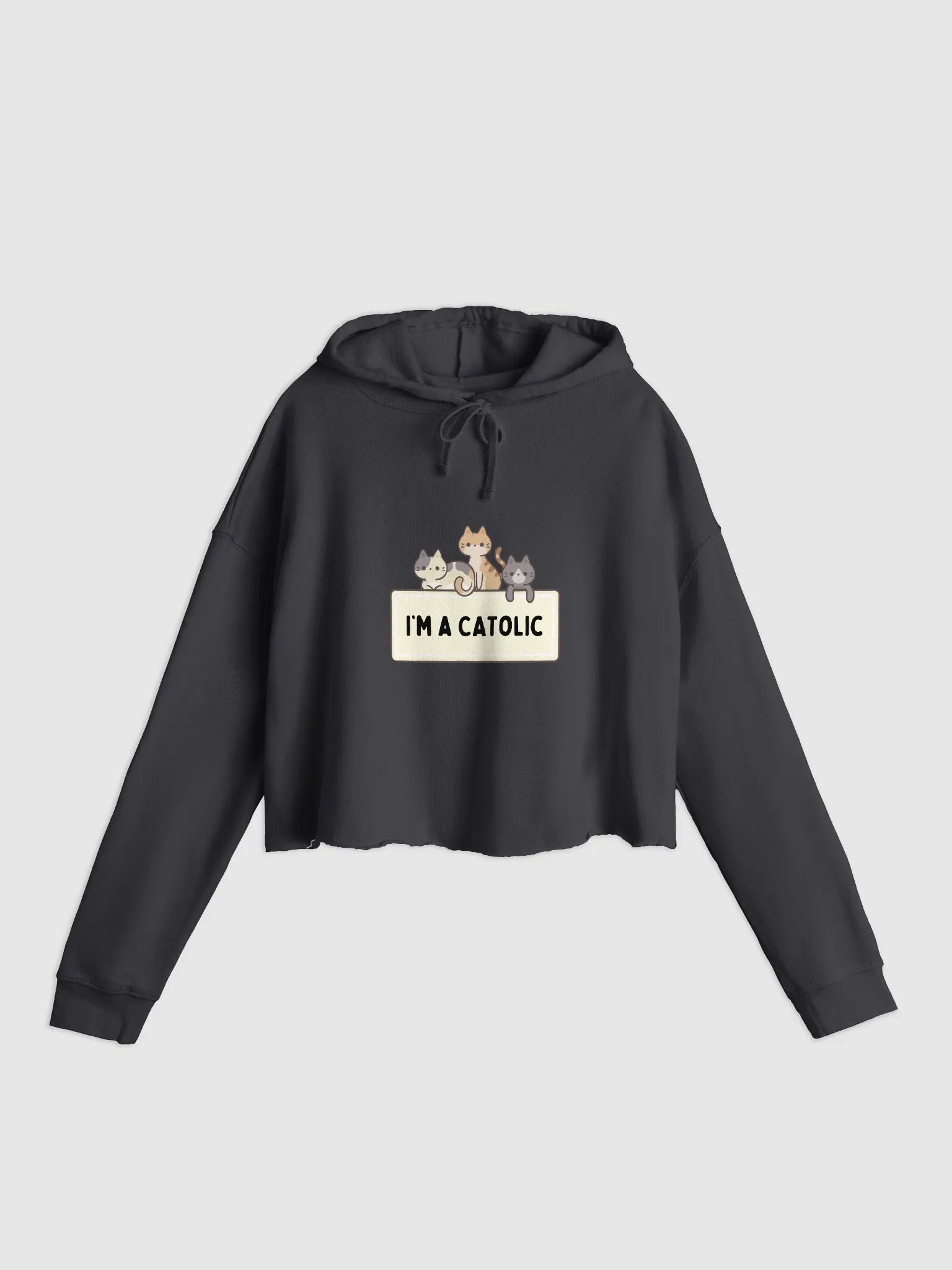 Catolic Cartoon Cropped Hoodie product image (3)