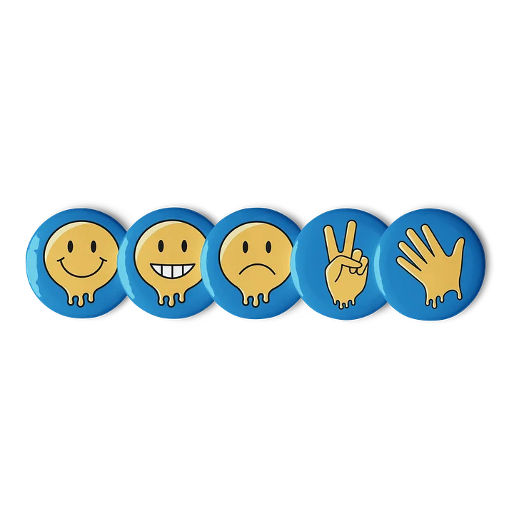 Melting Smiley Pin Buttons Set product image (1)