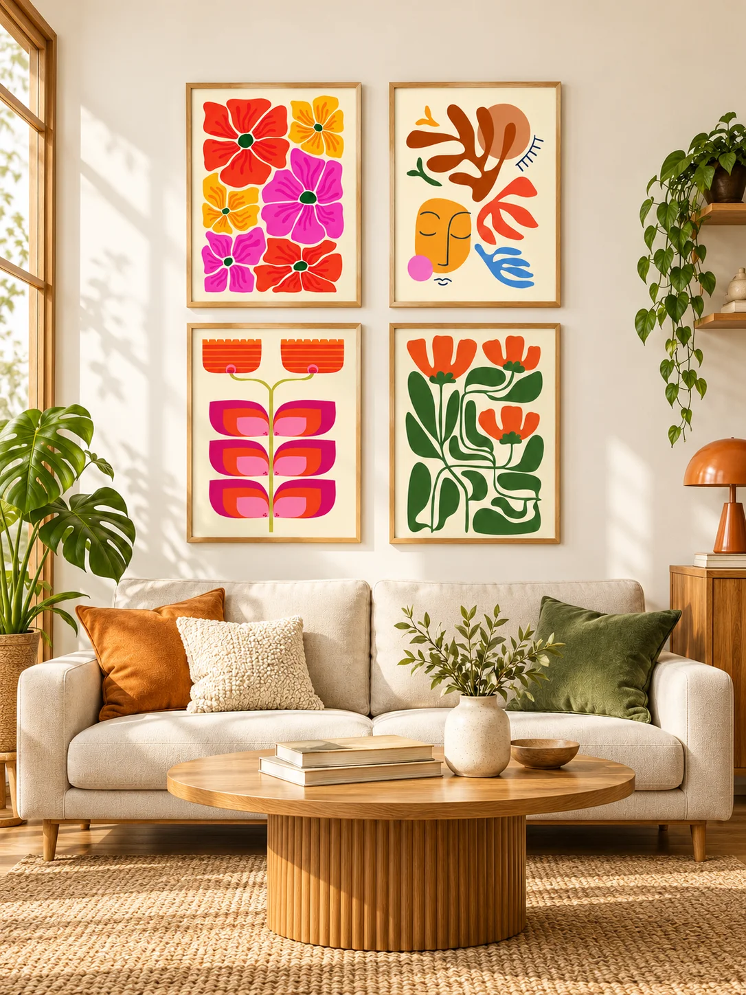 Eclectic Gallery Wall Set, 12 Vibrant Printable Art Prints, Bold Retro Botanical Posters, Bauhaus Abstract Shapes, Maximalist Dopamine Decor product image (3)