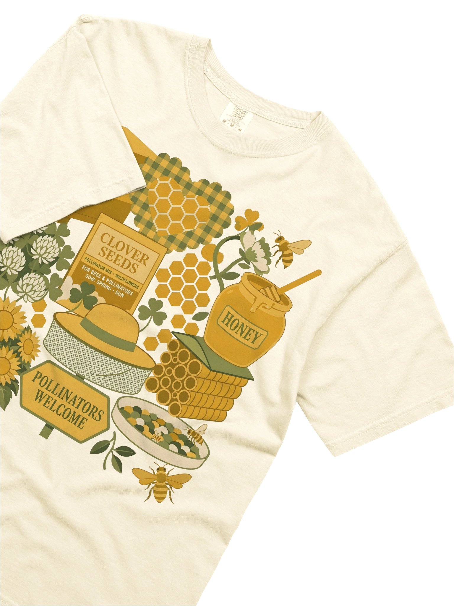 Pollinators Welcome Bee & Honey Graphic Tee product image (1)