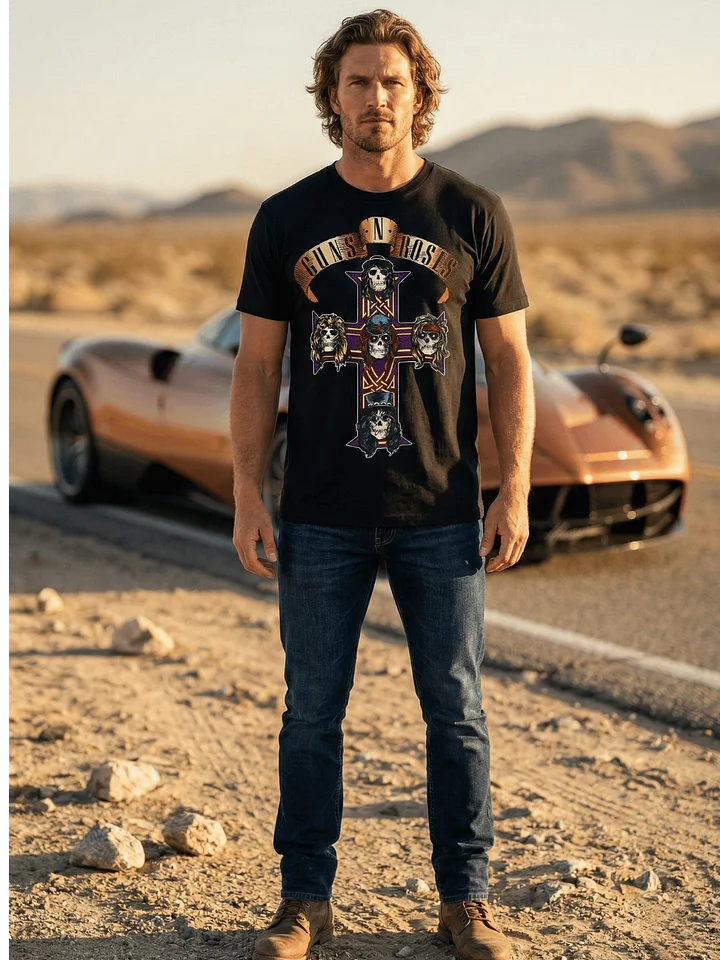 Guns N' Roses Appetite for Destruction T-Shirt | Cross Skull Collector Tee | 1987 Hard Rock Band Graphic Shirt product image (1)