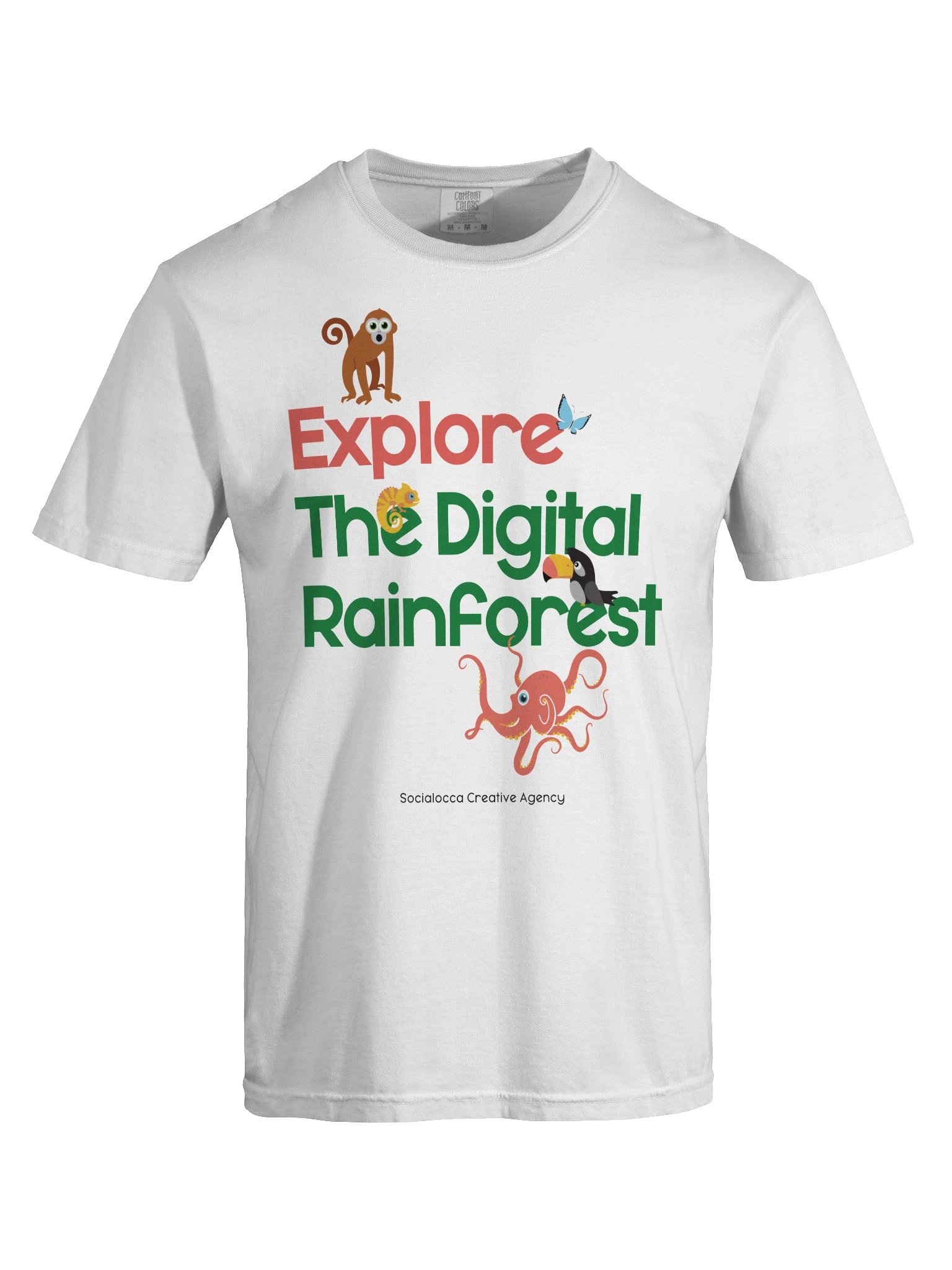 Explore the Digital Rainforest – White Edition Tee product image (5)