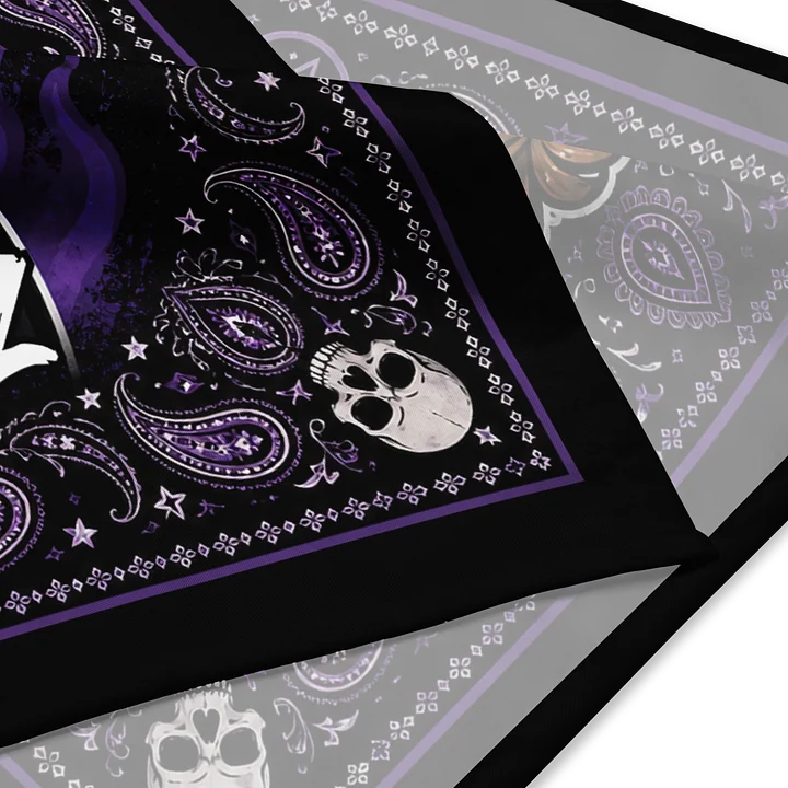QUEEN PUMPKINZ Skull Bandana — Purple Flame Punk product image (4)