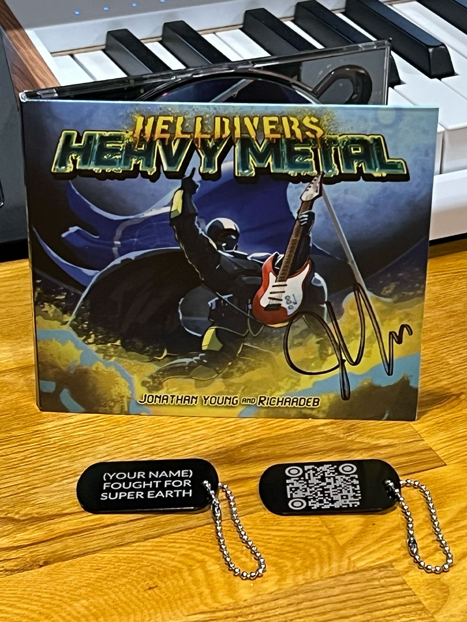 Helldivers Combo: Signed CD + Engraved Dog-Tags product image (1)
