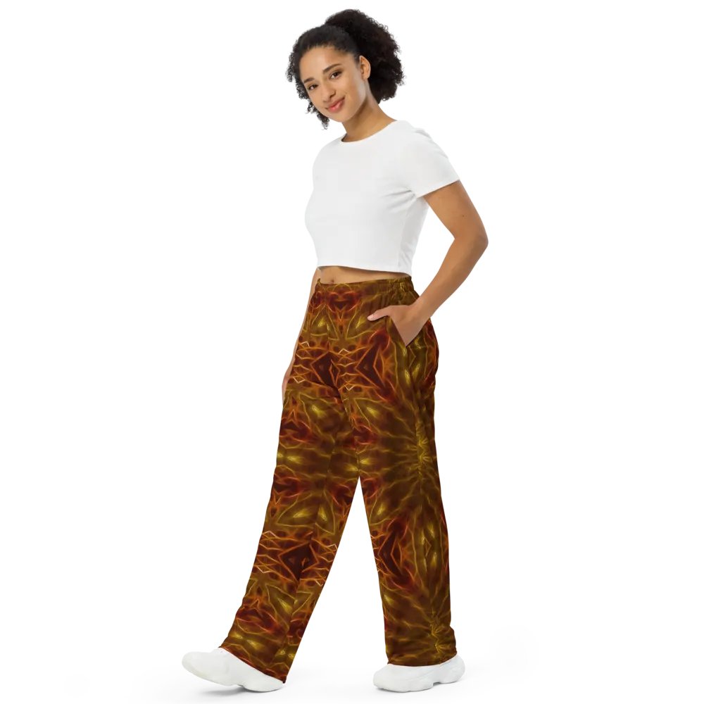 Gold Red Star Kaleidoscope Wideleg Pants product image (4)