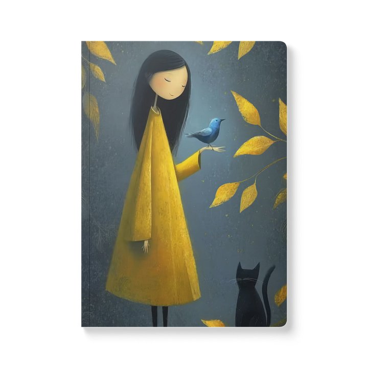 Serene Whimsy Journal — Blue Bird & Black Cat product image (1)
